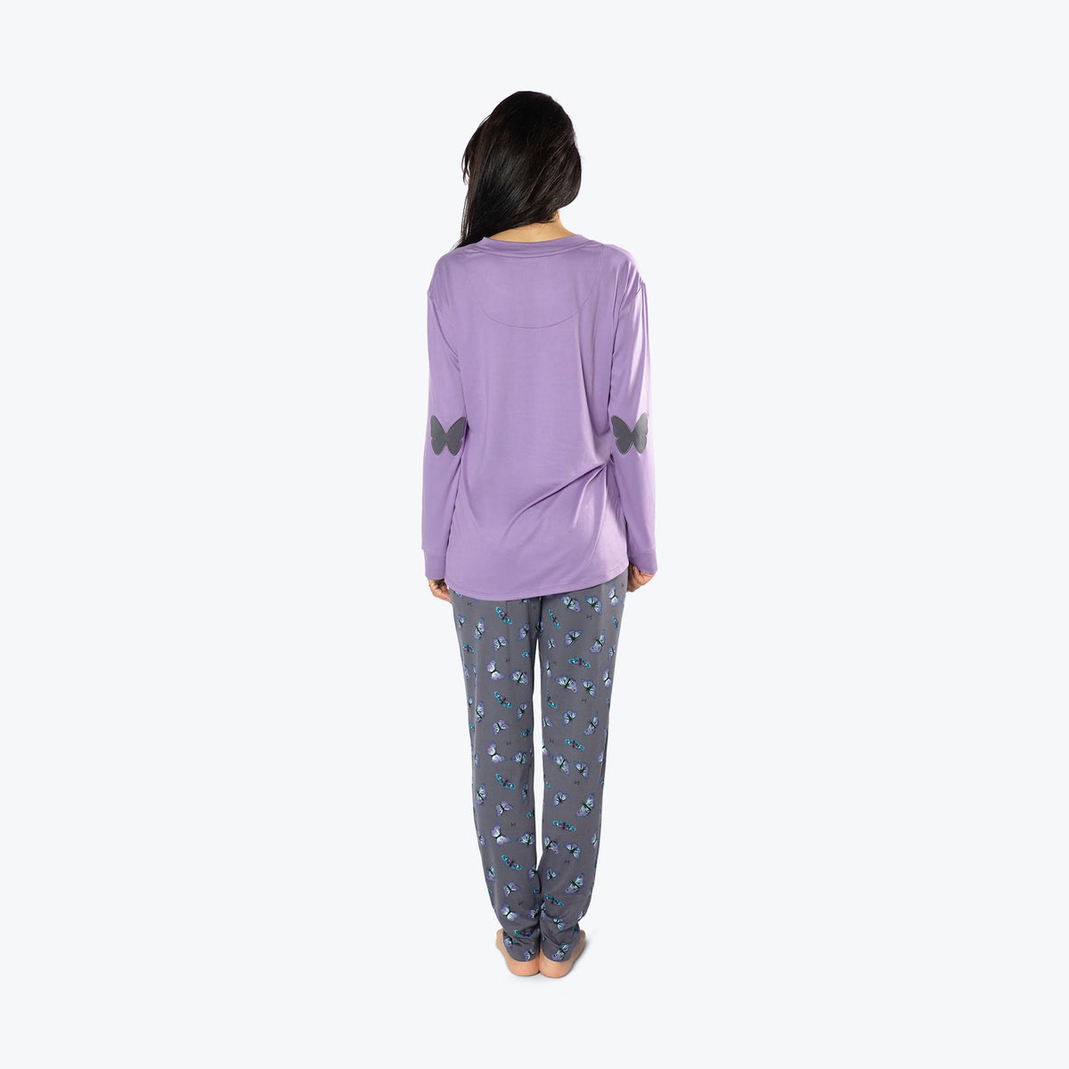 Jitterbug Long Sleeve Pajama Set - BUTTERFLY GREY - Jitterbug_ButterflyGrey_S_02