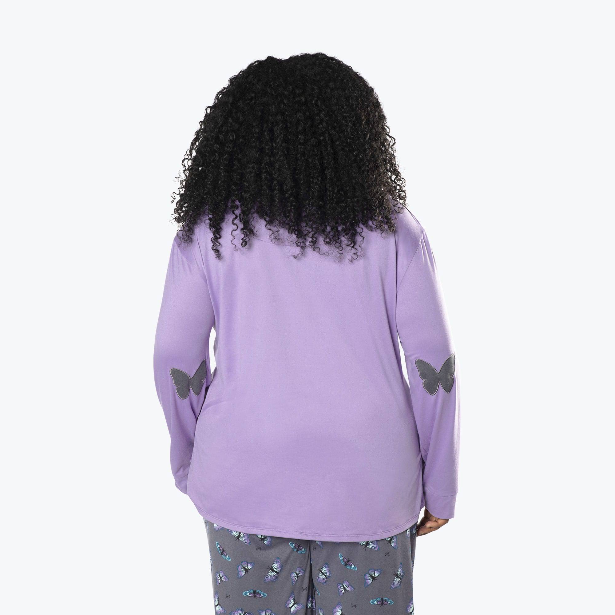 Jitterbug Long Sleeve Pajama Set - BUTTERFLY GREY - Jitterbug_ButterflyGrey_XL_03