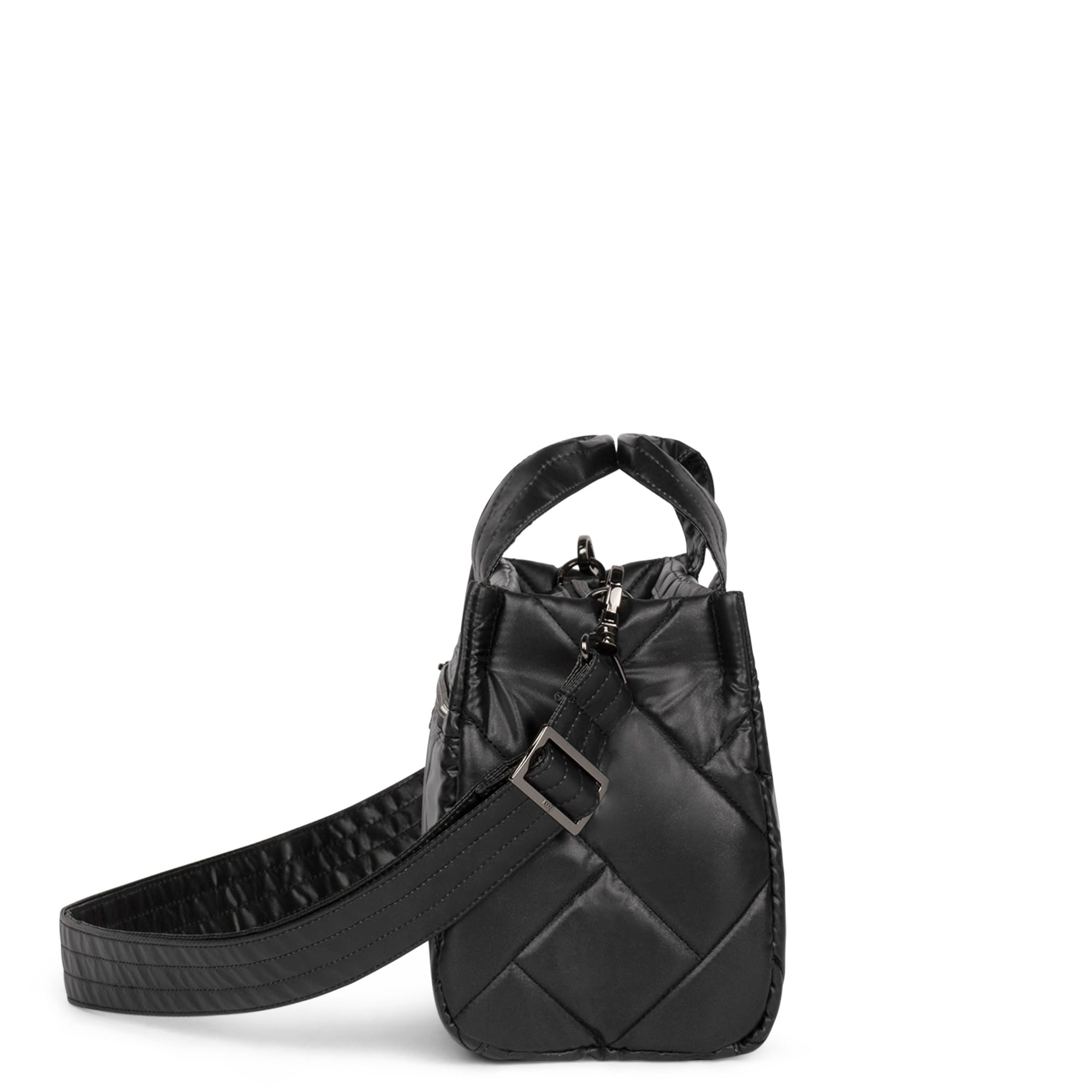 Jitterbug Crossbody Bag - CRIMSON LARGE DOT - Jitterbug_Metallic_Black_03