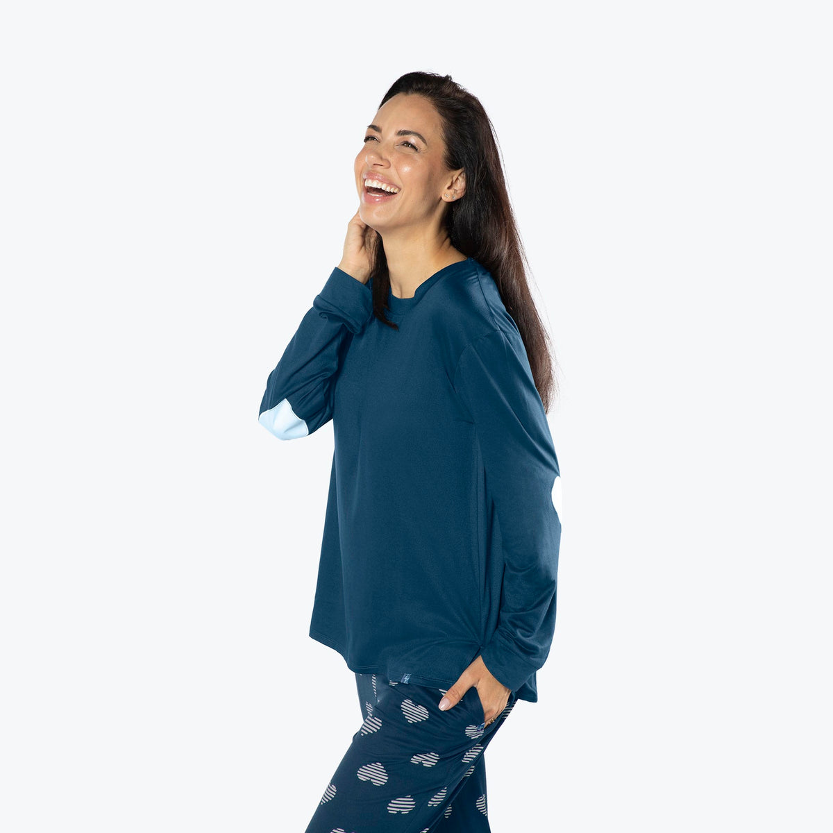 Jitterbug Long Sleeve Pajama Set - NAVY HEARTS - Jitterbug_NavyHearts_S_02