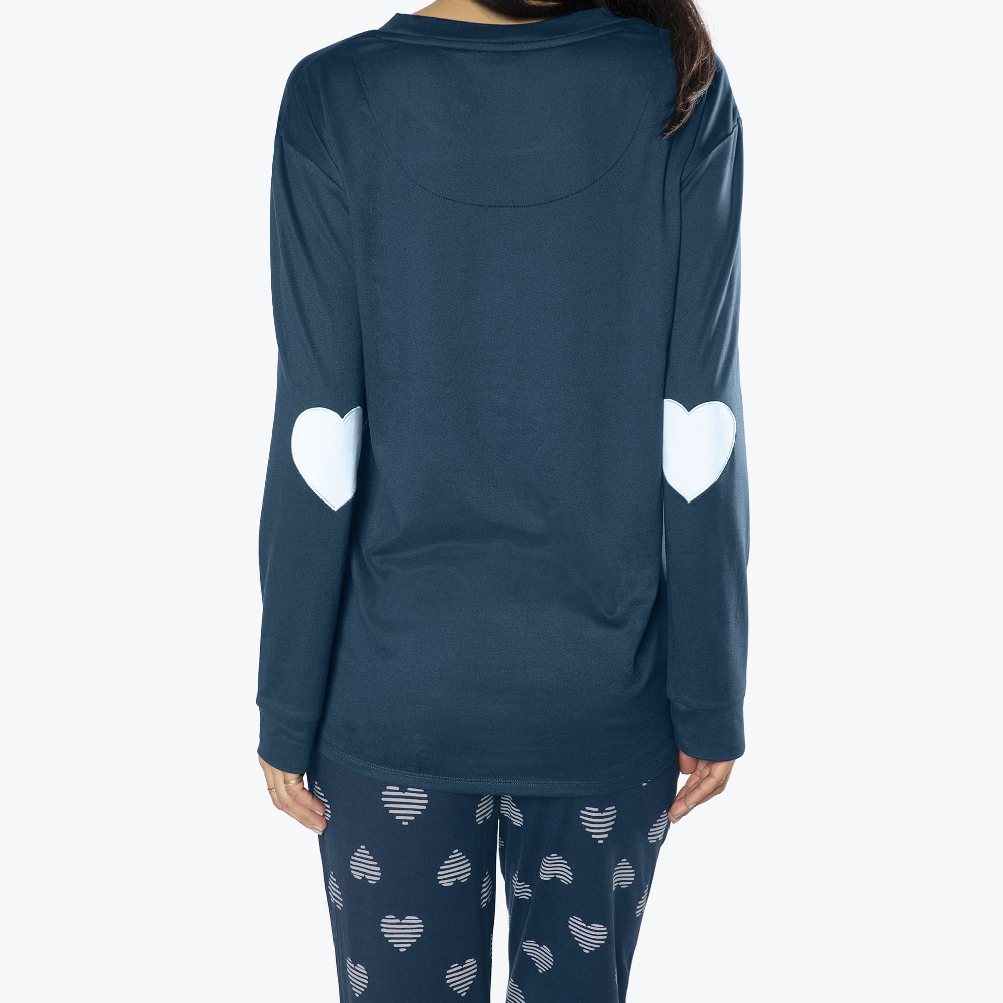 Jitterbug Long Sleeve Pajama Set - NAVY HEARTS - Jitterbug_NavyHearts_S_03