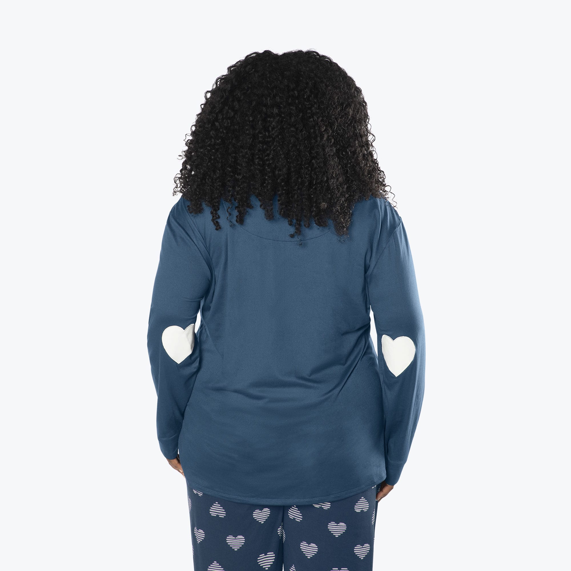 Jitterbug Long Sleeve Pajama Set - NAVY HEARTS - Jitterbug_NavyHearts_XL_03