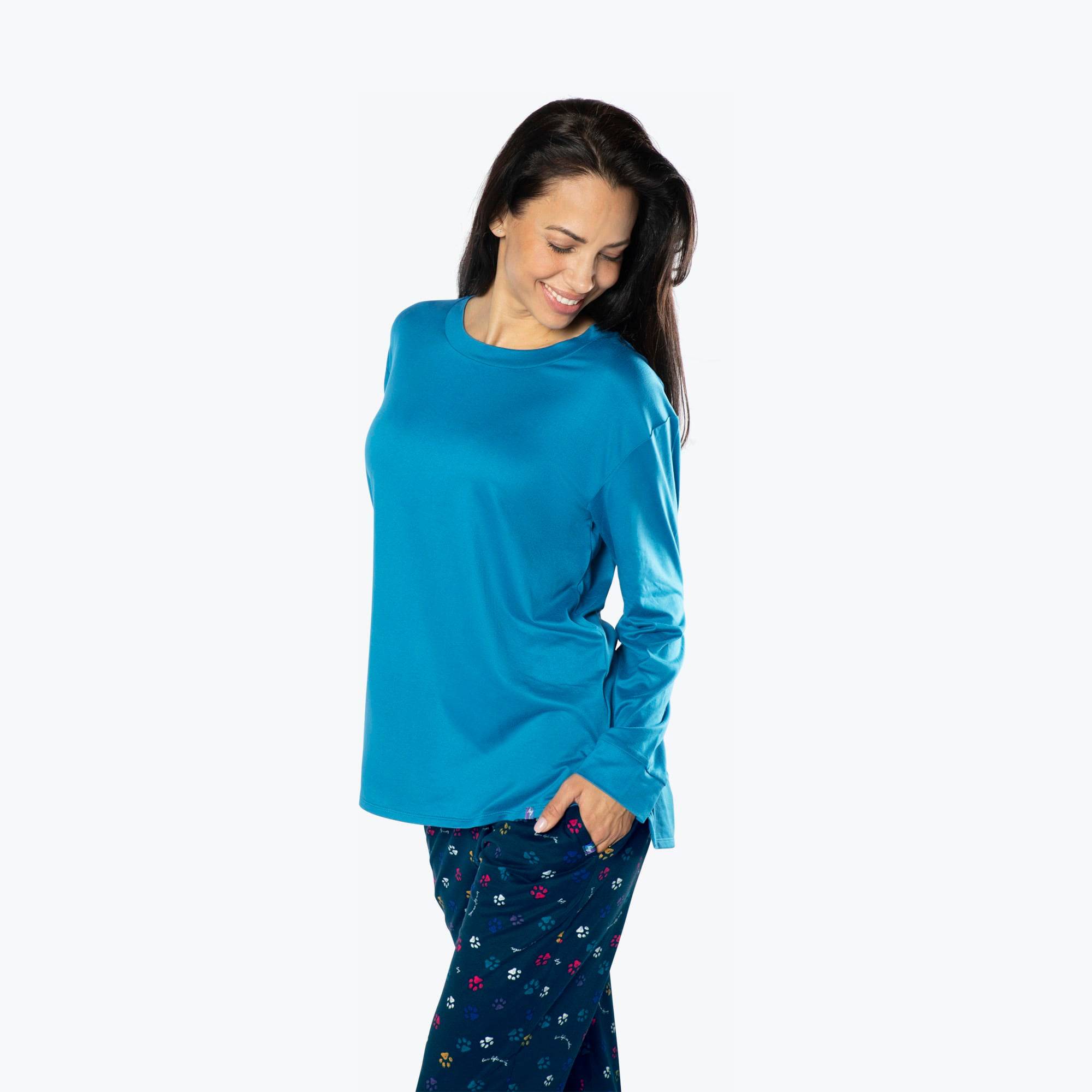Jitterbug Long Sleeve Pajama Set - PAWS NAVY - Jitterbug_PawsNavy_S_03