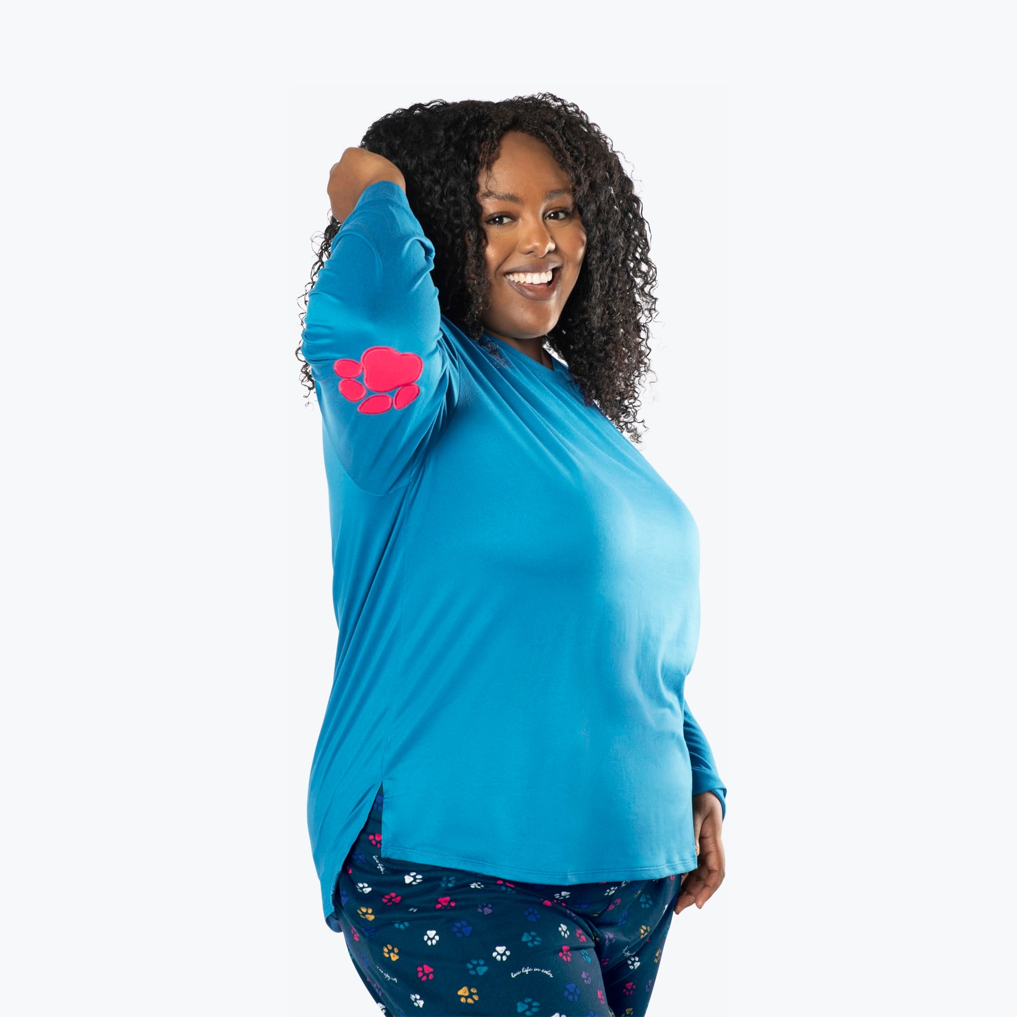 Jitterbug Long Sleeve Pajama Set - PAWS NAVY - Jitterbug_PawsNavy_XL_03