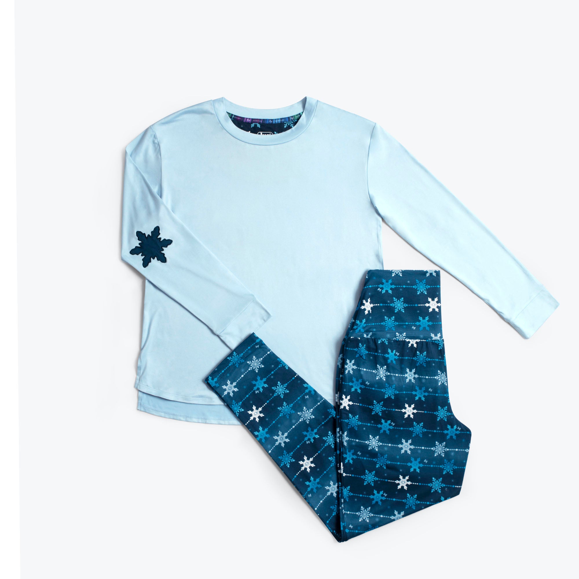 Jitterbug Long Sleeve Pajama Set - SNOWFLAKE NAVY - Jitterbug_SnowflakeNavy_Flatlay_1e038c74-df89-4bbf-bcdb-a94998404ce6