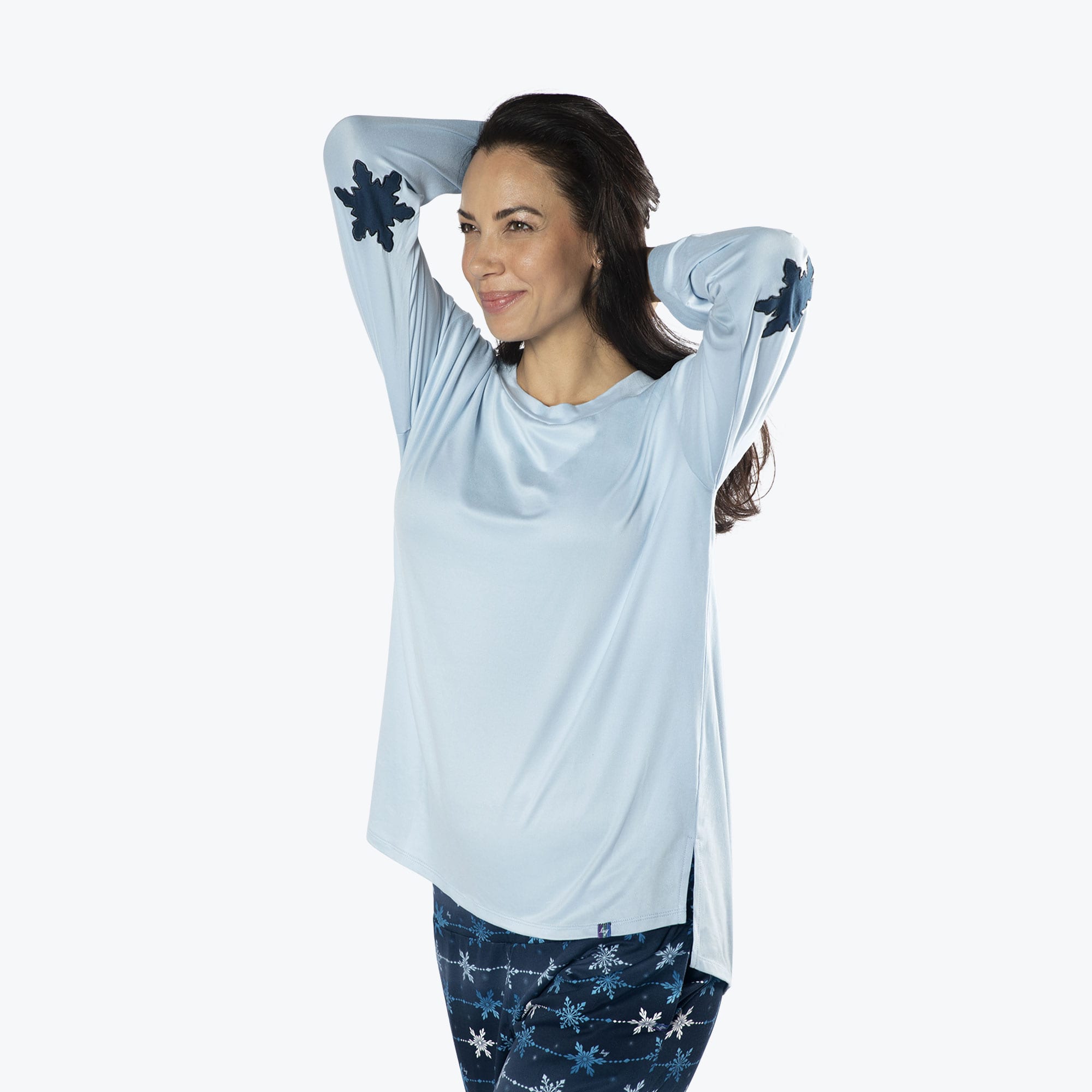 Jitterbug Long Sleeve Pajama Set - SNOWFLAKE NAVY - Jitterbug_SnowflakeNavy_S_03
