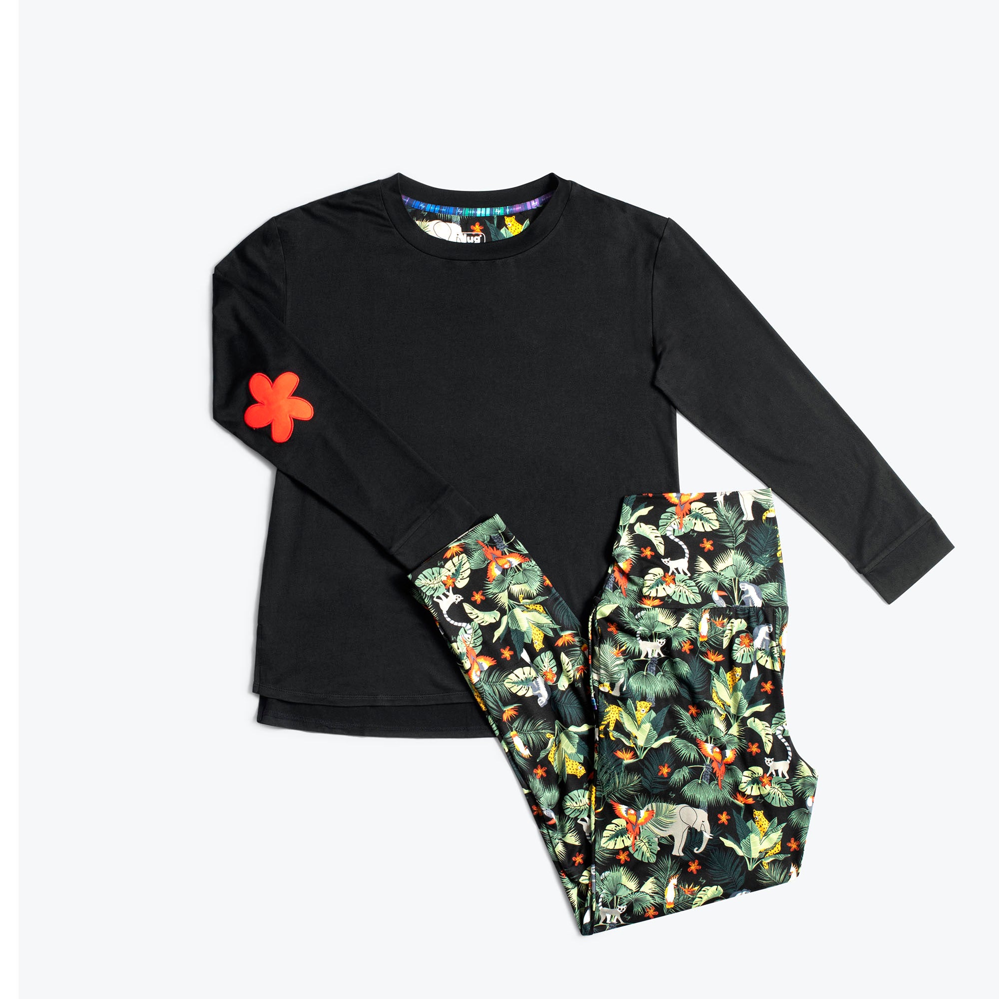 Jitterbug Long Sleeve Pajama Set - WILDLIFE BLACK - Jitterbug_WildlifeBlack_Flatlay_1c78f292-e93a-4ad9-af7a-ff7626083f85