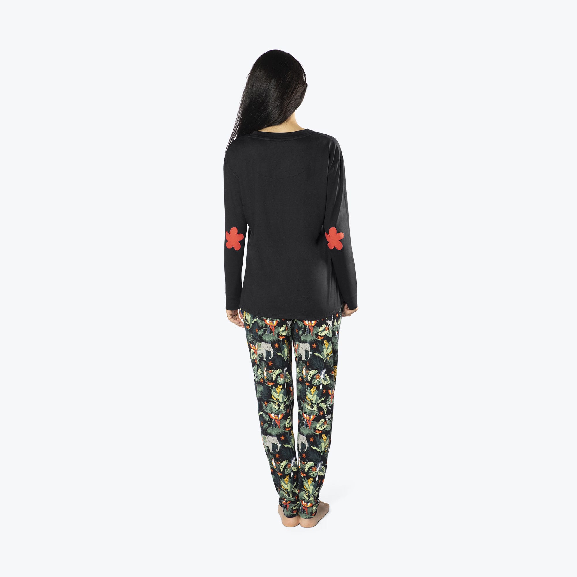 Jitterbug Long Sleeve Pajama Set - WILDLIFE BLACK - Jitterbug_WildlifeBlack_S_02