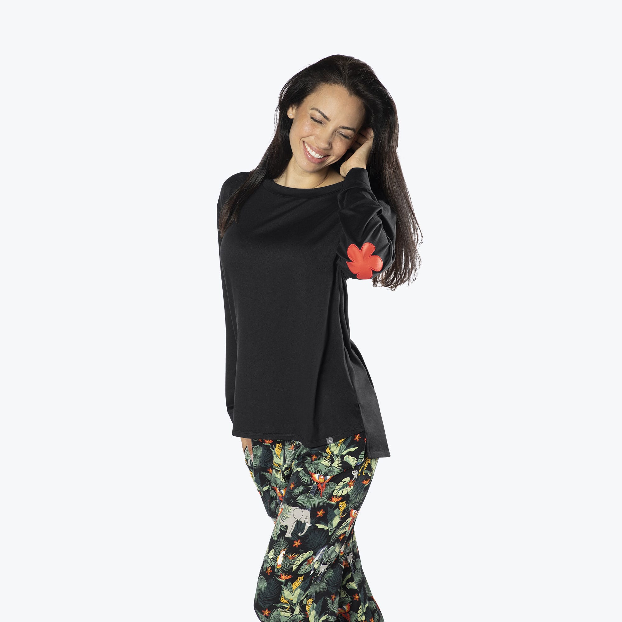 Jitterbug Long Sleeve Pajama Set - WILDLIFE BLACK - Jitterbug_WildlifeBlack_S_03