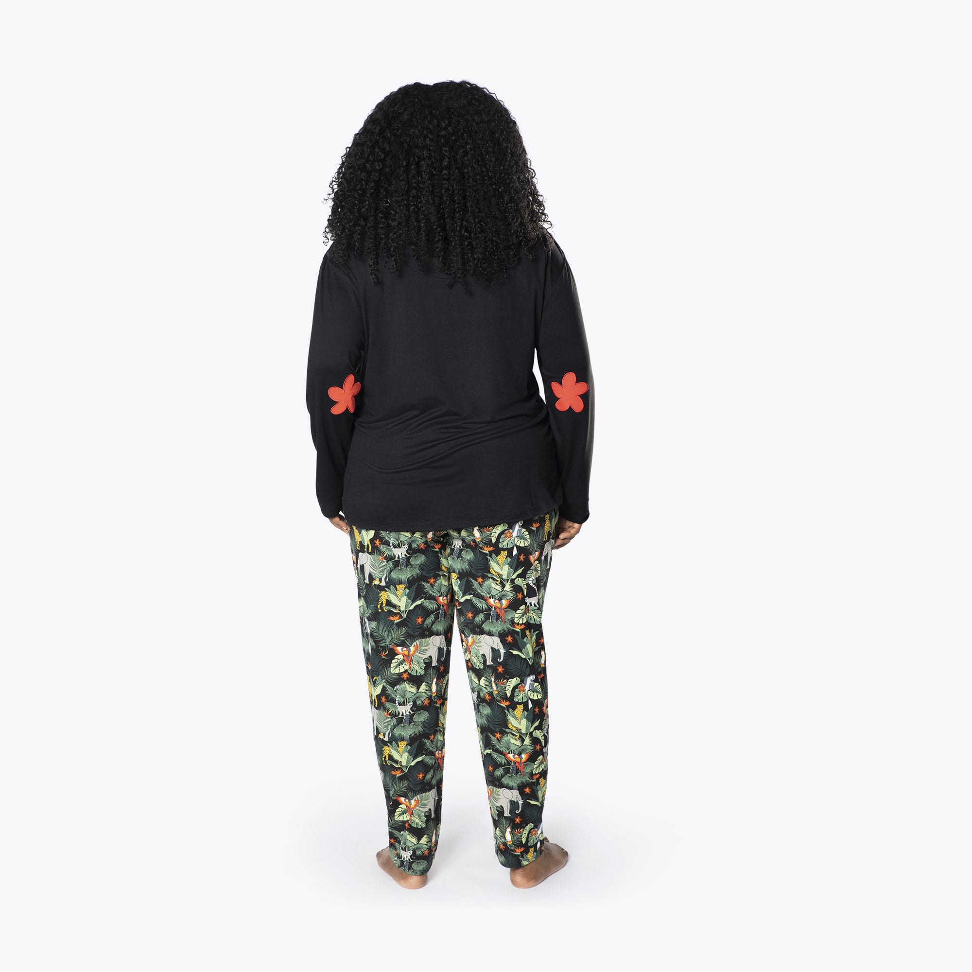 Jitterbug Long Sleeve Pajama Set - WILDLIFE BLACK - Jitterbug_WildlifeBlack_XL_02