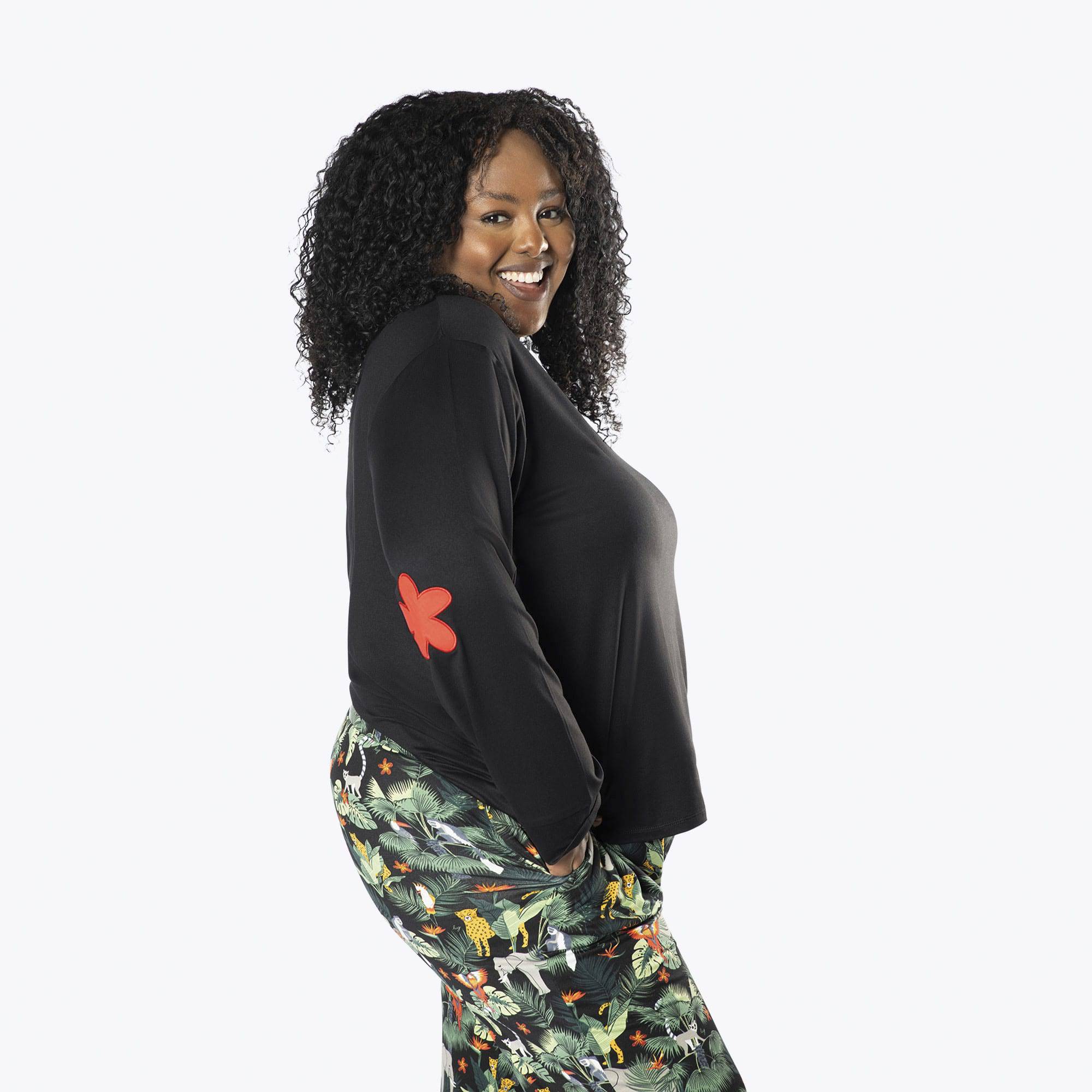 Jitterbug Long Sleeve Pajama Set - WILDLIFE BLACK - Jitterbug_WildlifeBlack_XL_03