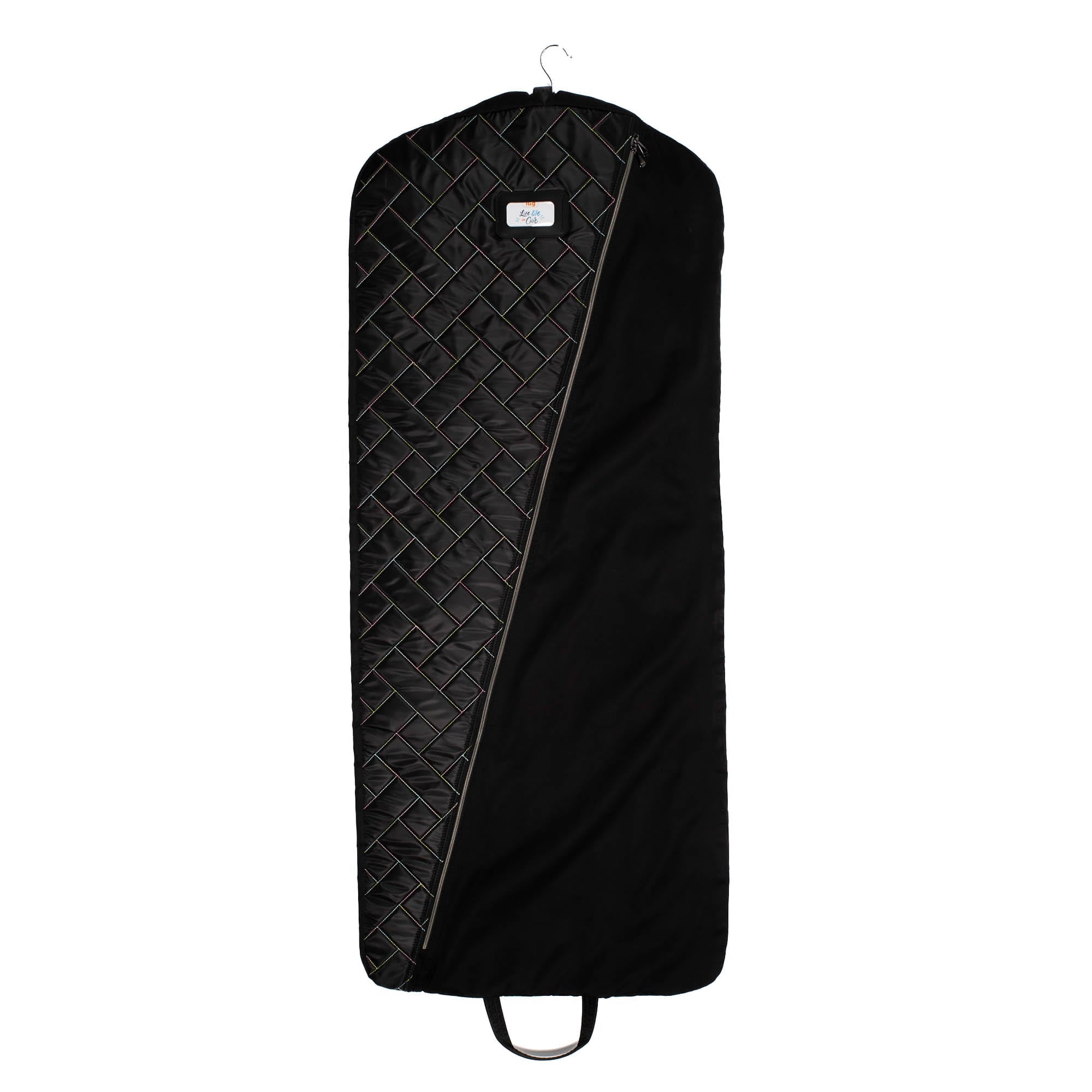 Jockey Hanging Garment Bag - BLACK ICEPOP STITCH - Jockey_BlackWithRainbow_01