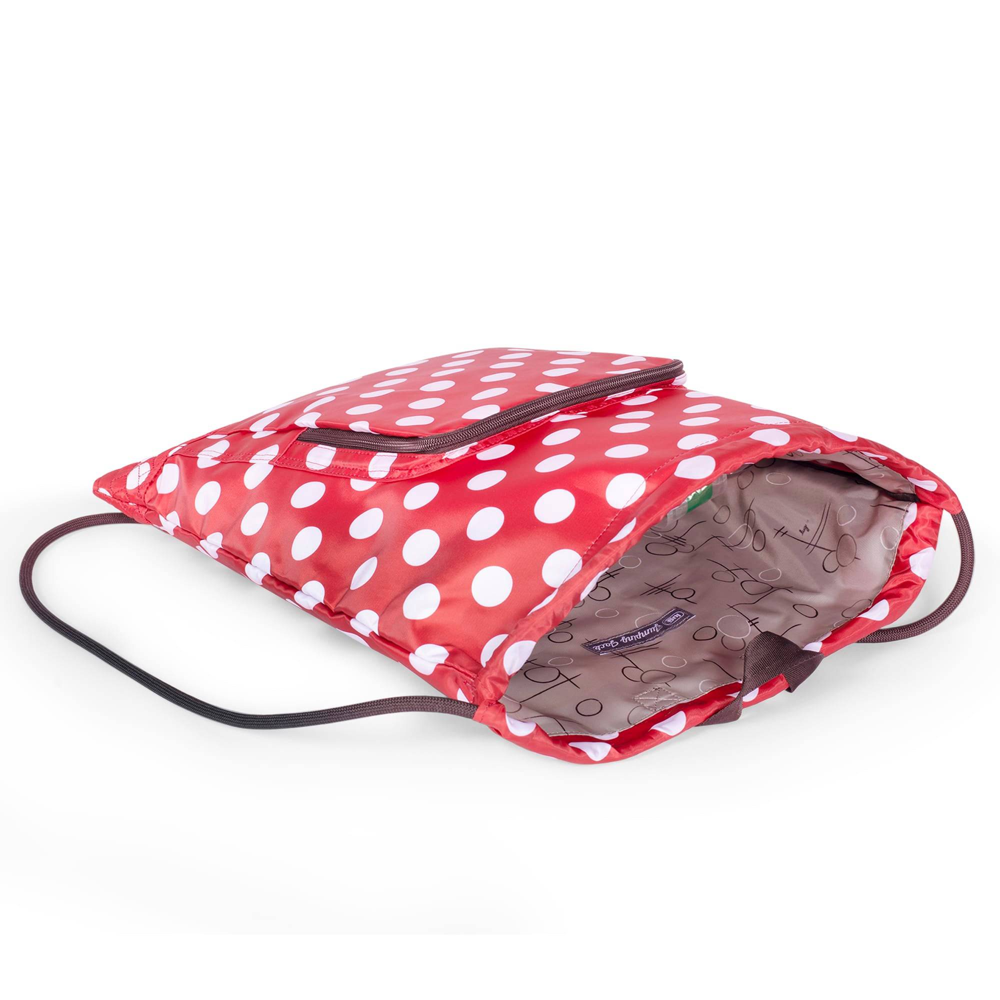 Jumping Jack Drawstring Backpack - CRIMSON LARGE DOT - JumpingJack_CrimsonLgDot_05