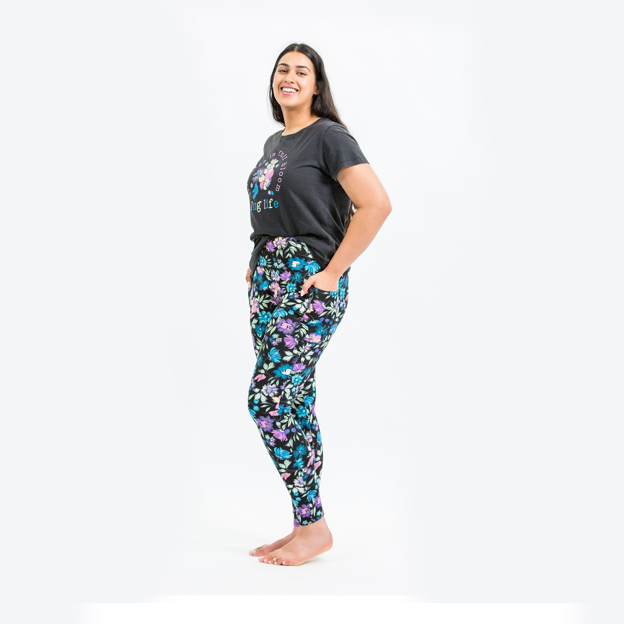 Lugging Ankle Leggings - Prints - BLOOM BLACK - Lugging_BloomBlack_S_02