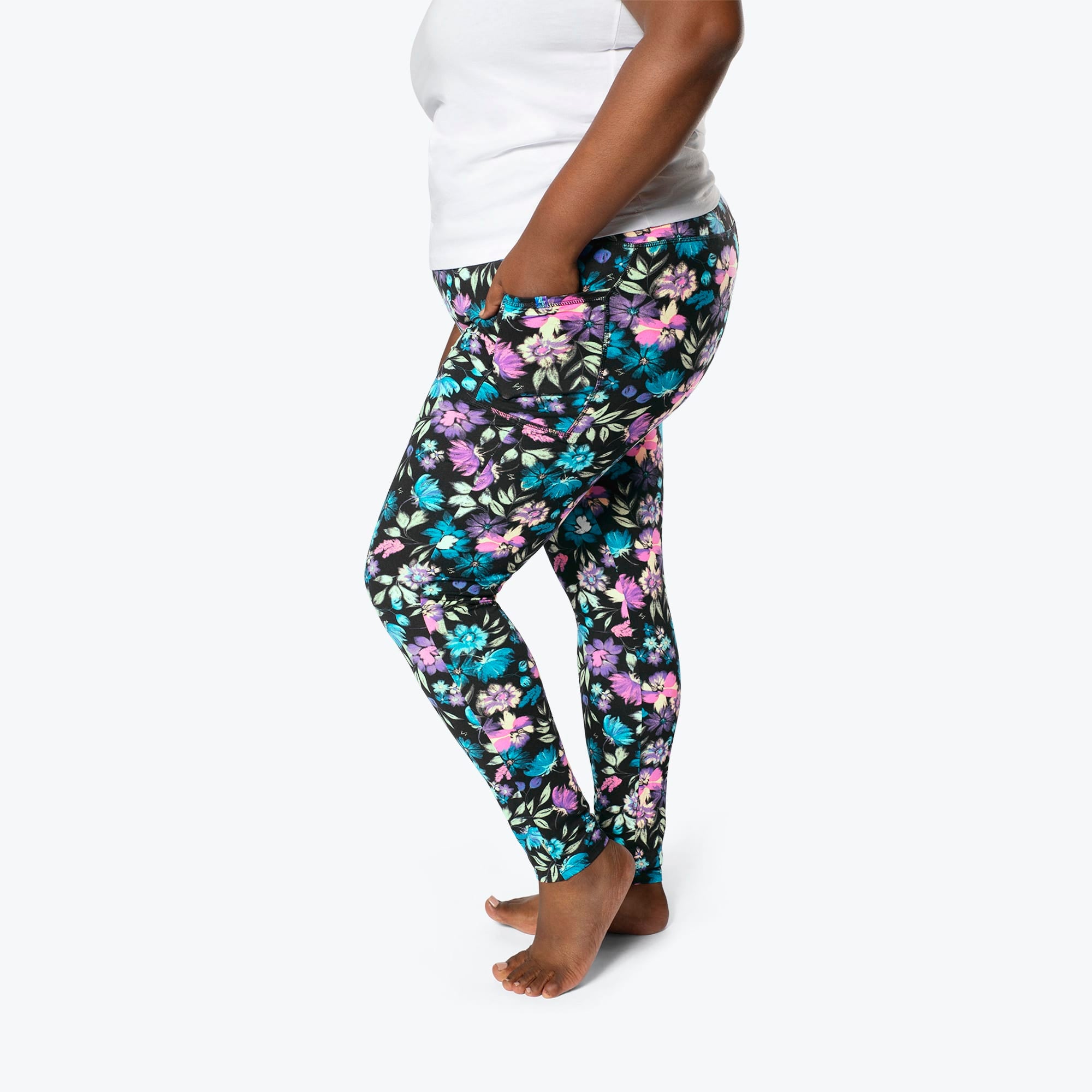 Lugging Ankle Leggings - Prints - BLOOM BLACK - Lugging_BloomBlack_XL_03
