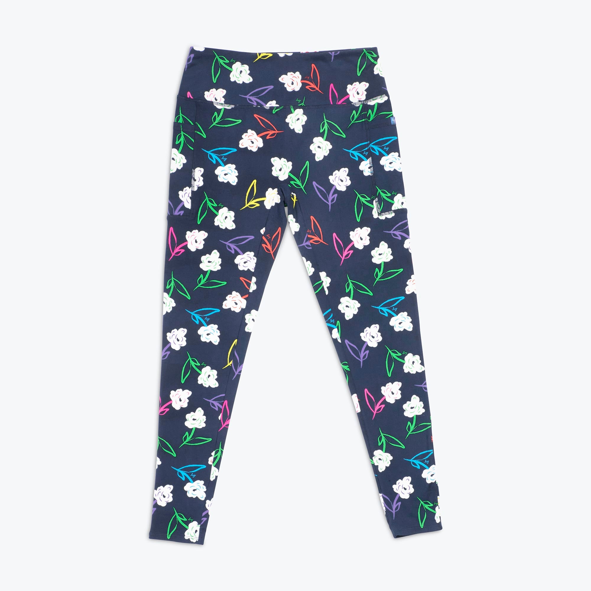 Lugging Ankle Leggings - Prints - BRIGHT FLORAL - Lugging_BrightFloral_Flatlay
