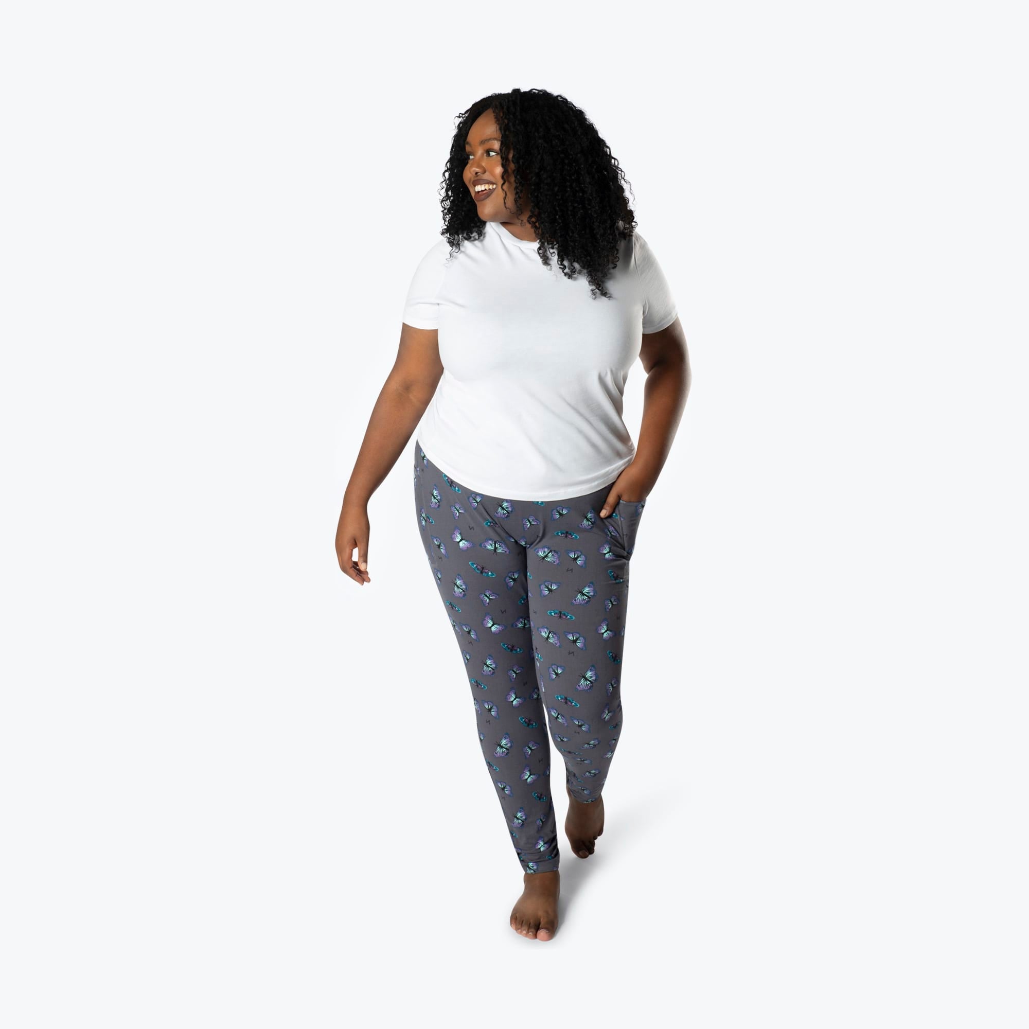 Lugging Ankle Leggings - Prints - BUTTERFLY GREY - Lugging_ButterflyGrey_XL_01a