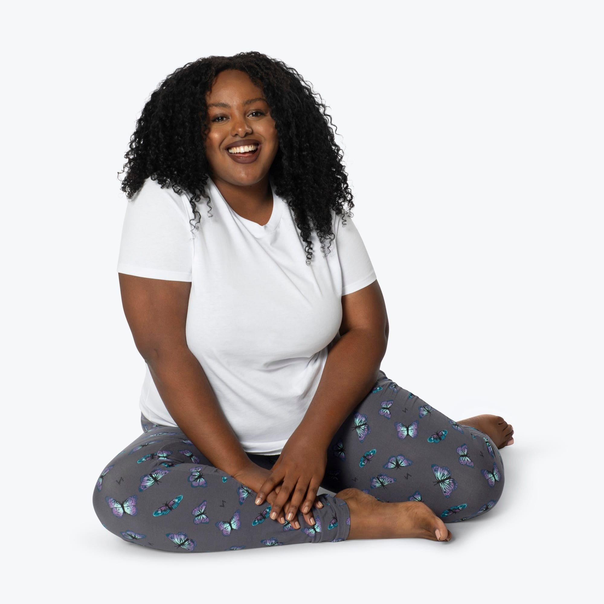 Lugging Ankle Leggings - Prints - BUTTERFLY GREY - Lugging_ButterflyGrey_XL_01b