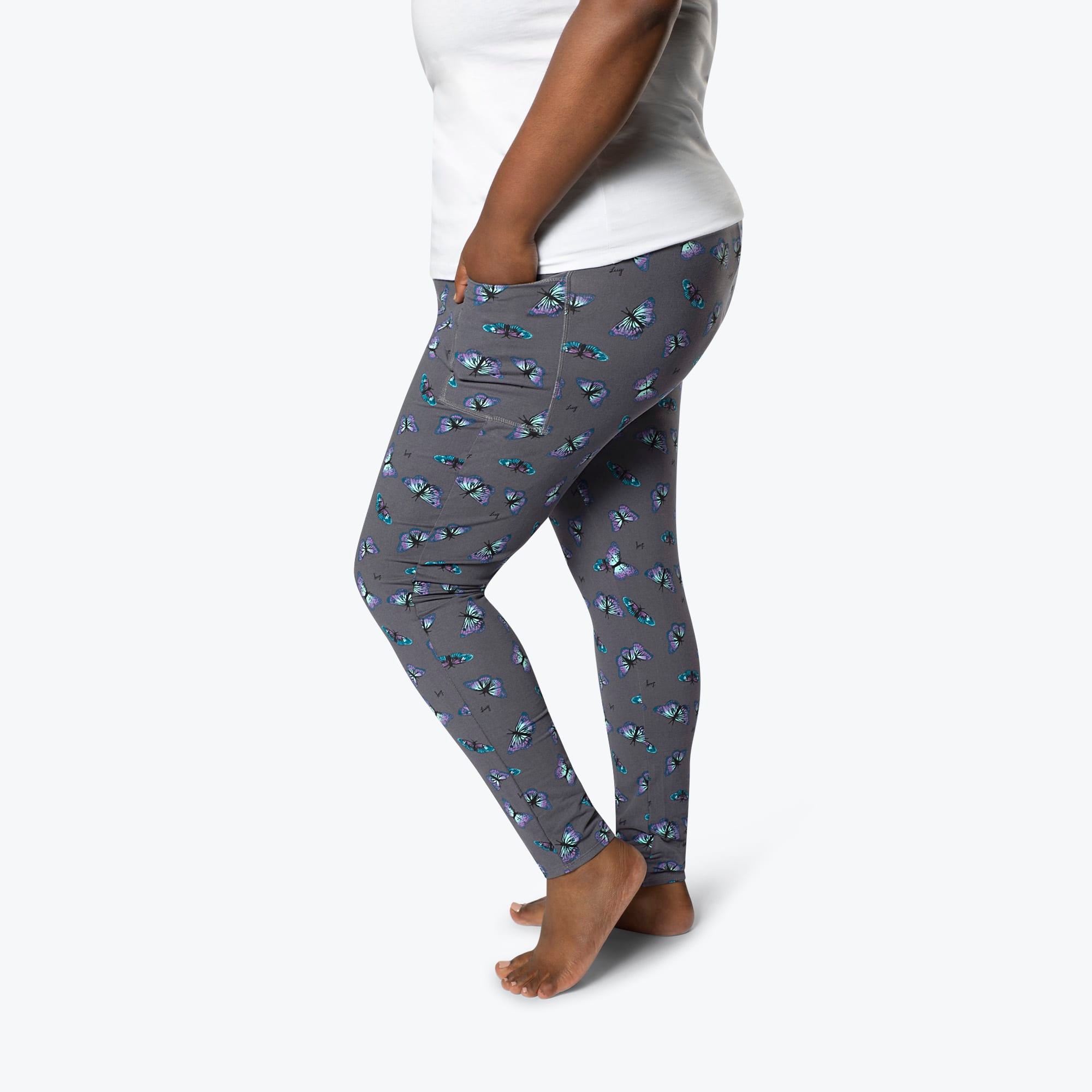Lugging Ankle Leggings - Prints - BUTTERFLY GREY - Lugging_ButterflyGrey_XL_03