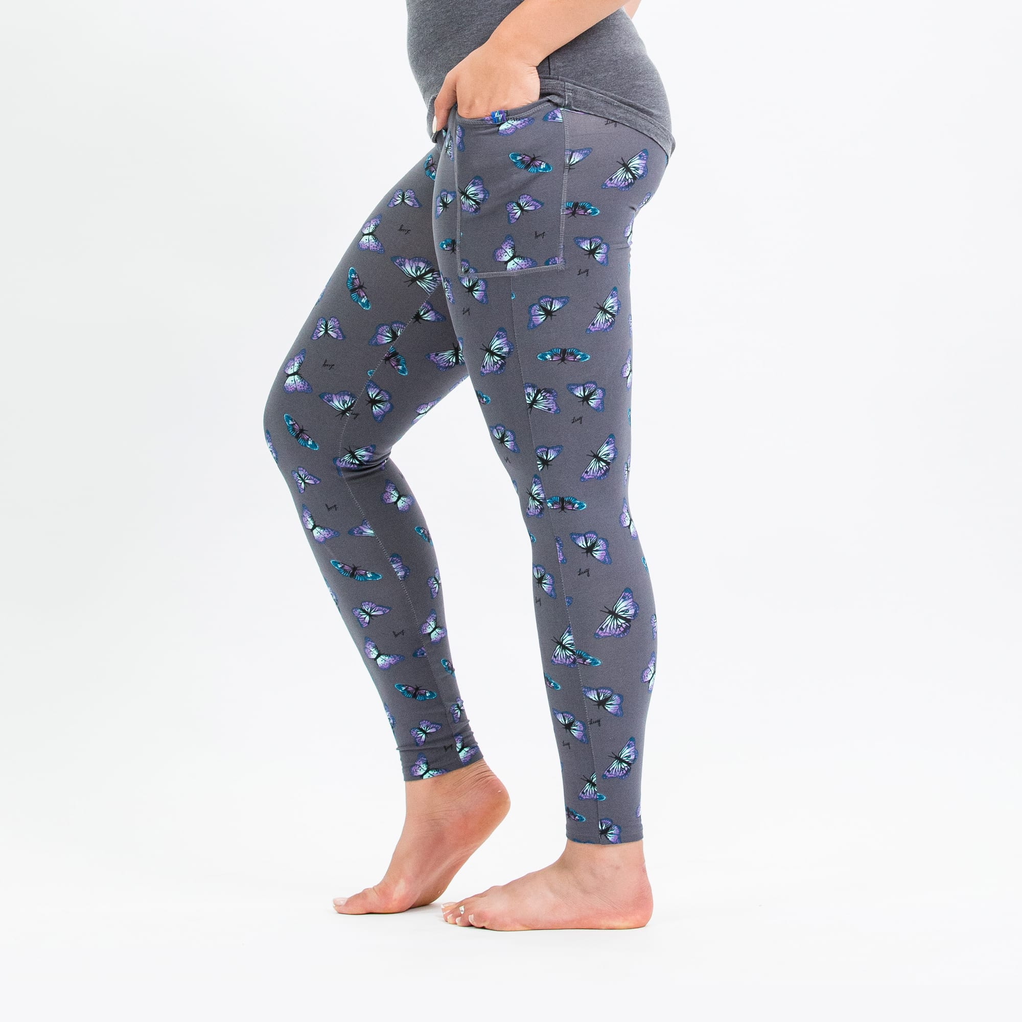 Lugging Ankle Leggings - Prints - BUTTERFLY GREY - Lugging_Butterfly_S_03_88820779-6975-4a4a-976e-f925d165851a