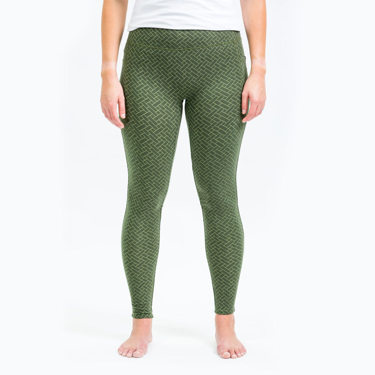 Green Alligator Skin Print Leggings & Yoga Pants