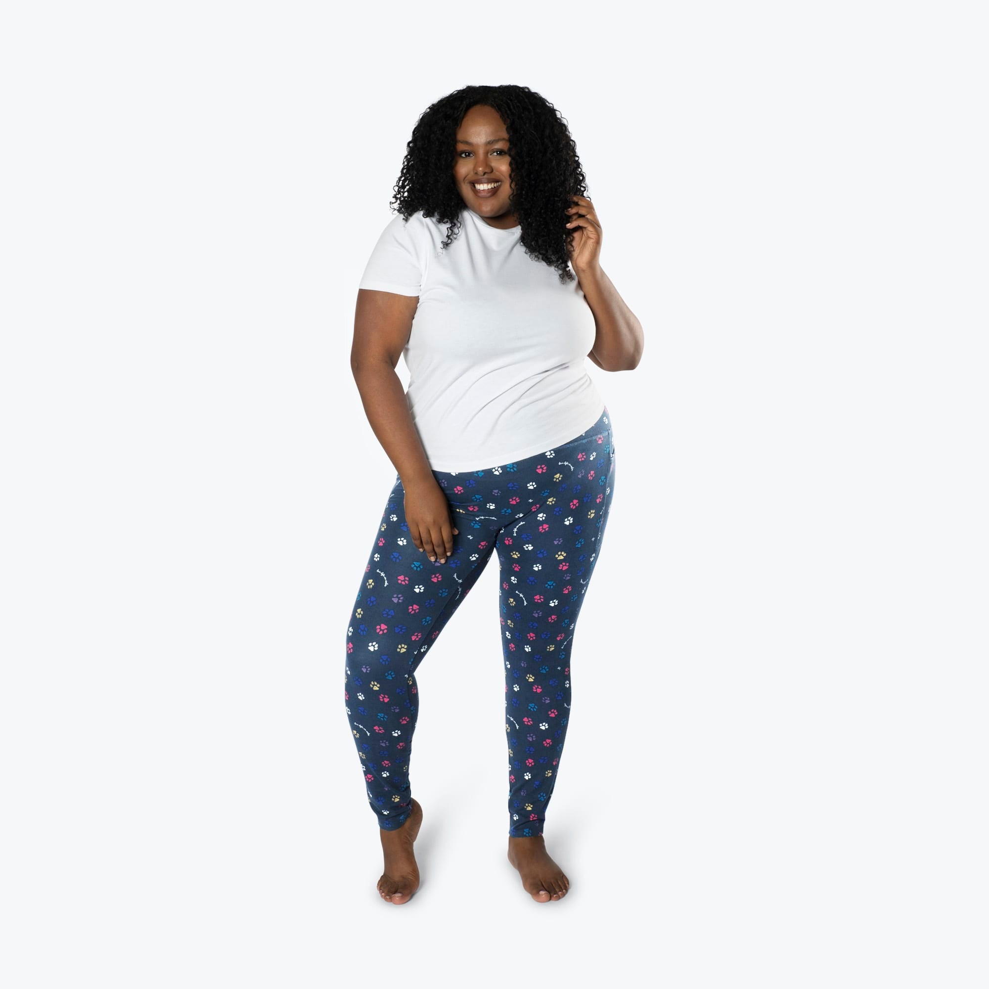 Lugging Ankle Leggings - Prints - PAWS NAVY - Lugging_PawsNavy_XL_01a