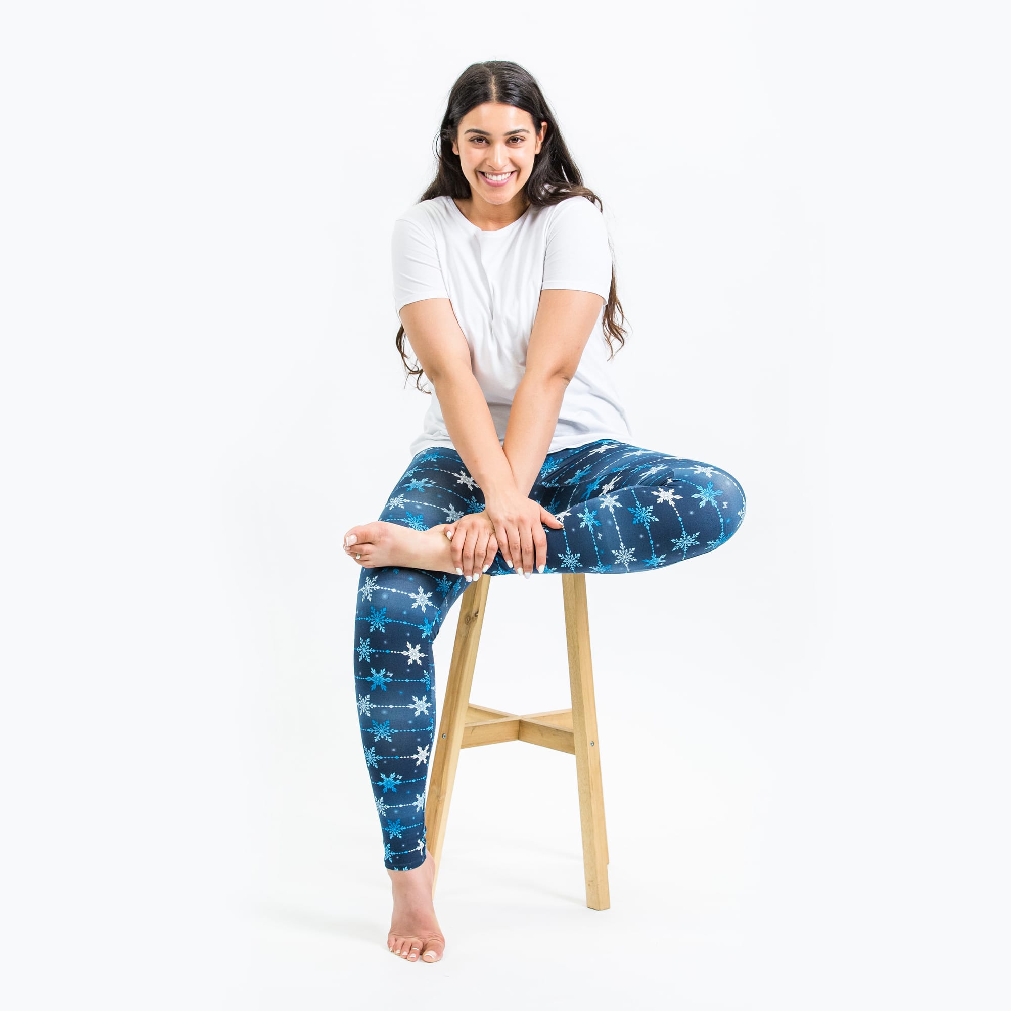 Lugging Ankle Leggings - Prints - SNOWFLAKE NAVY - Lugging_SnowflakeNavy_S_01