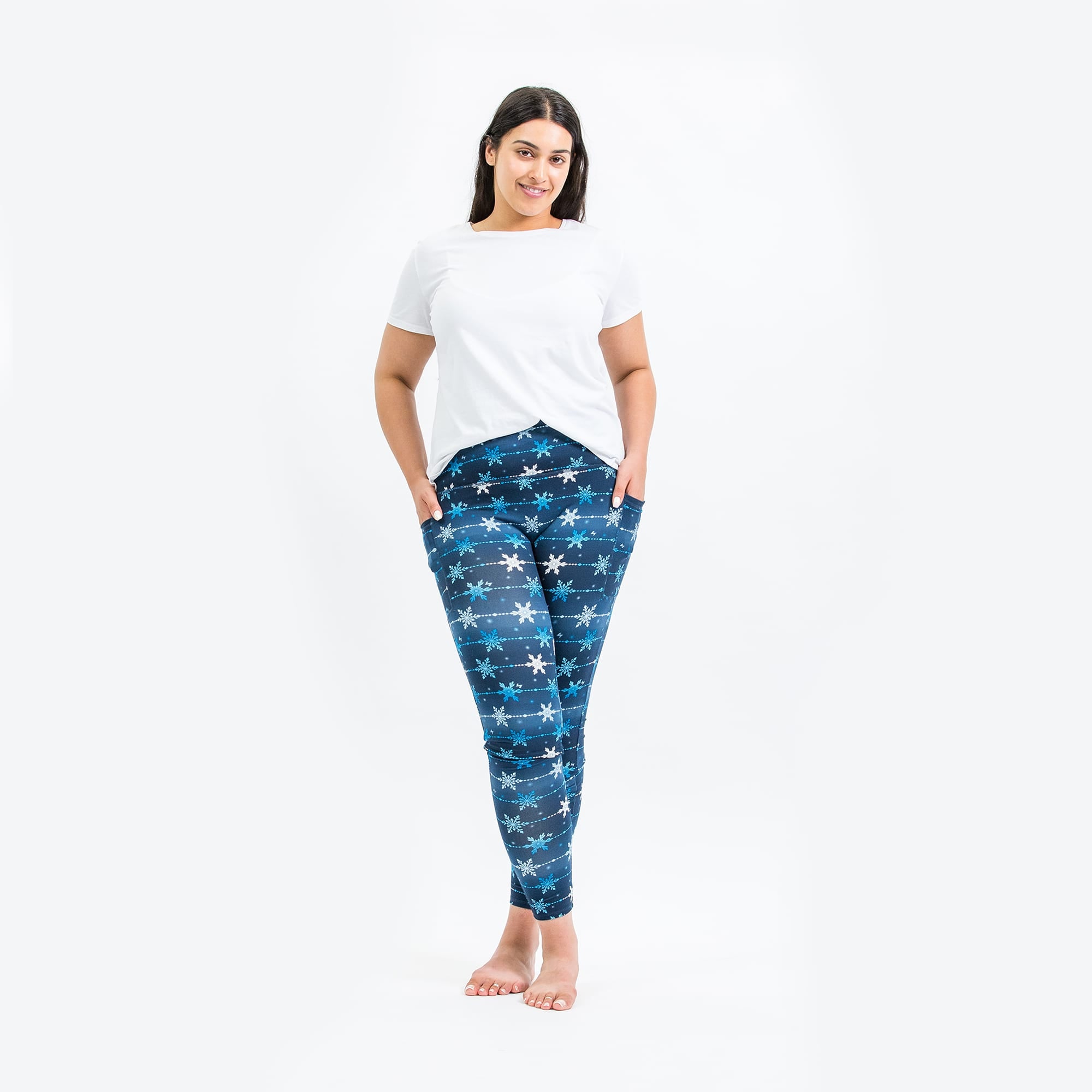 Lugging Ankle Leggings - Prints - SNOWFLAKE NAVY - Lugging_SnowflakeNavy_S_02