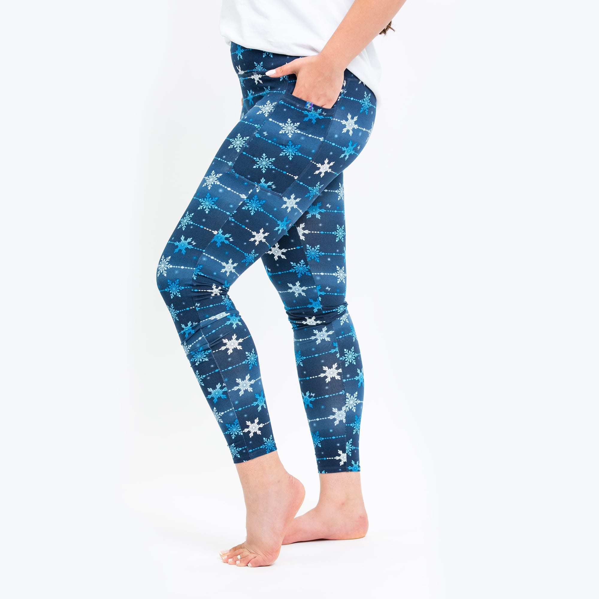 Lugging Ankle Leggings - Prints - SNOWFLAKE NAVY - Lugging_SnowflakeNavy_S_04