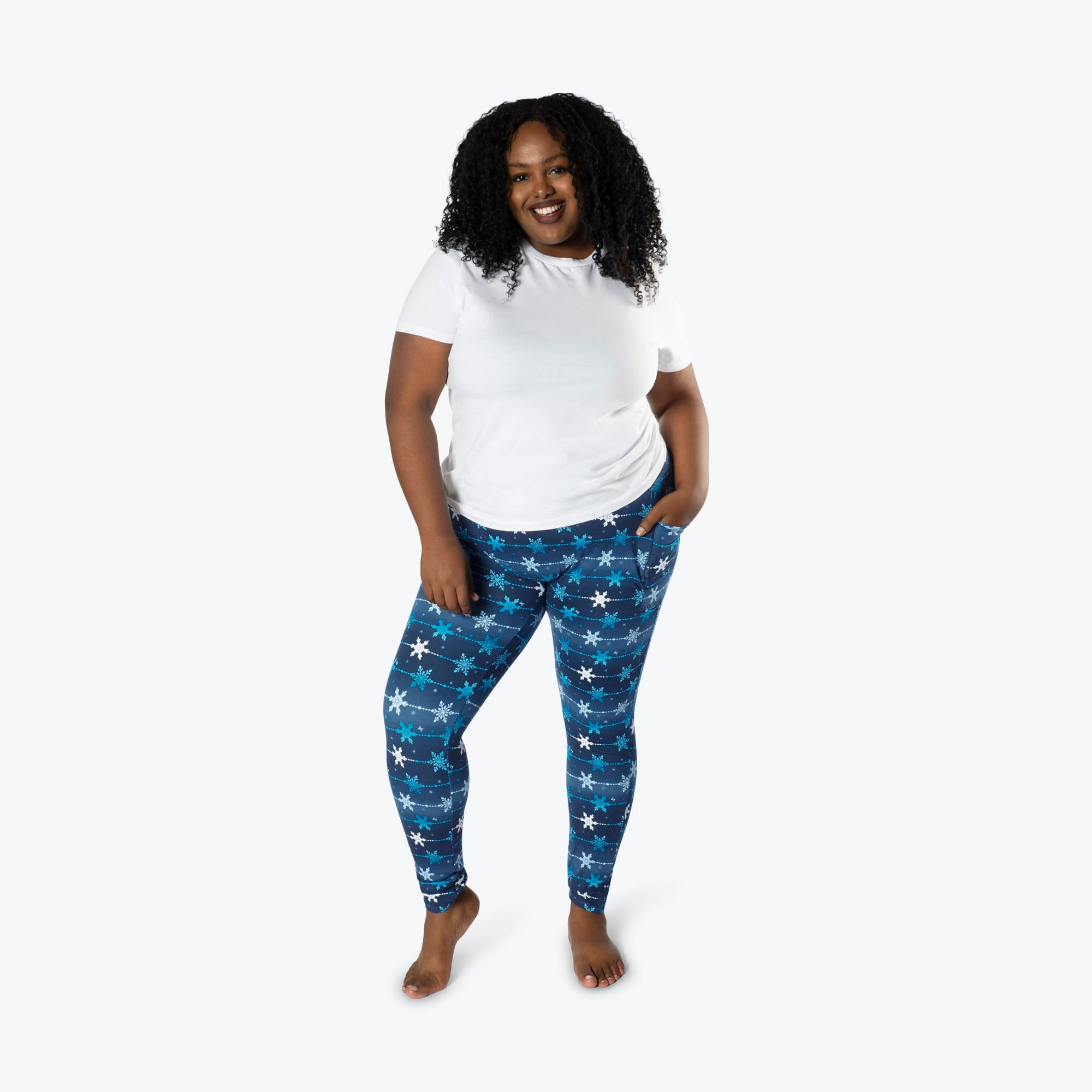 Lugging Ankle Leggings - Prints - SNOWFLAKE NAVY - Lugging_SnowflakeNavy_XL_01a