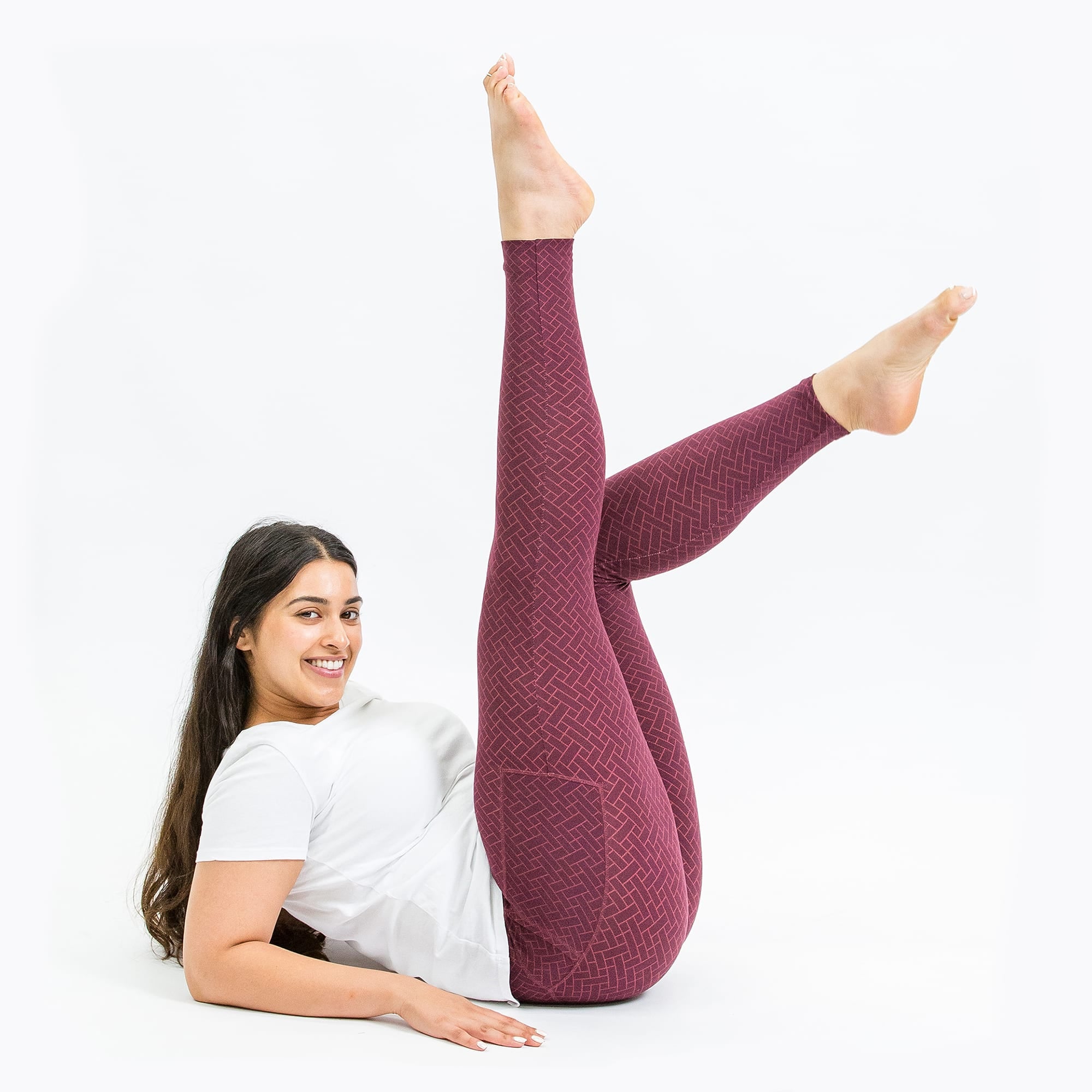 Lugging Ankle Leggings - Solids - WINE RED - Lugging_WineRed_S_01