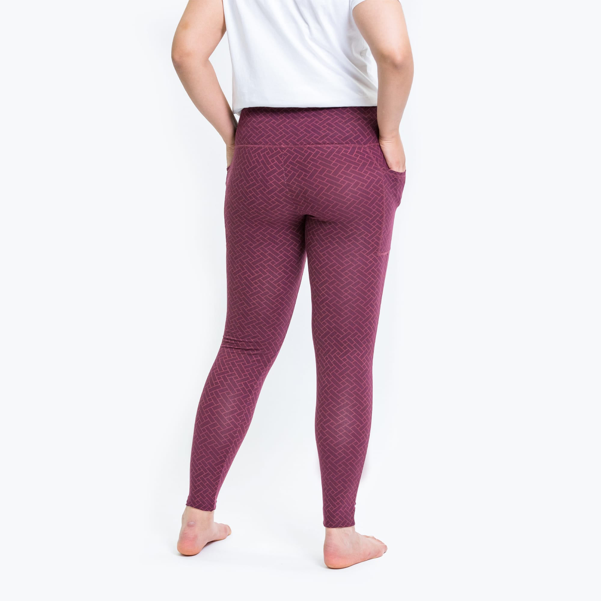 Lugging Ankle Leggings - Solids - WINE RED - Lugging_WineRed_S_03