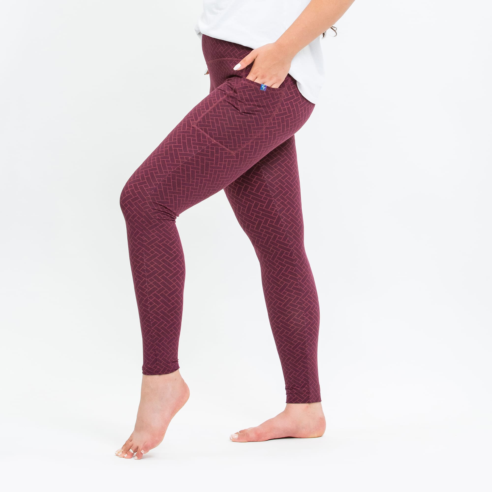 Lugging Ankle Leggings - Solids - WINE RED - Lugging_WineRed_S_04