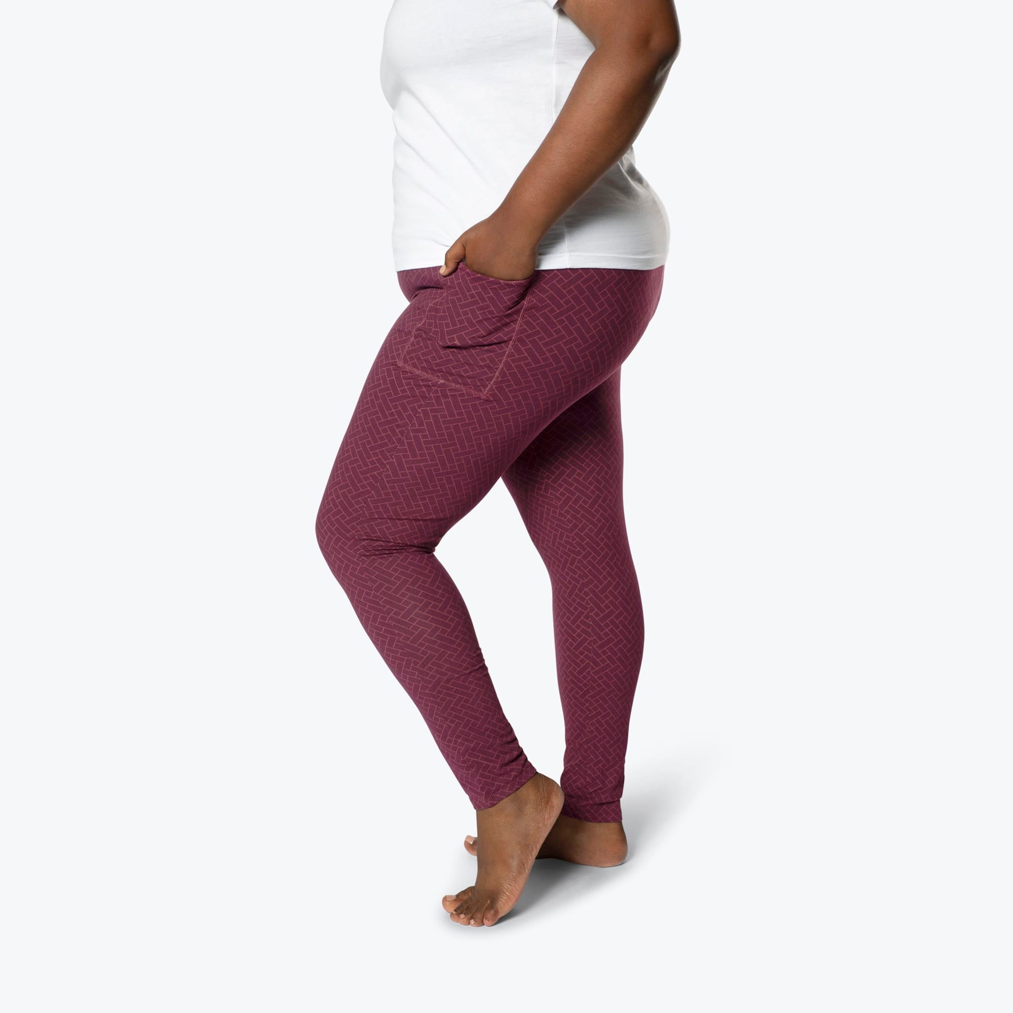 Lugging Ankle Leggings - Solids - WINE RED - Lugging_WineRed_XL_03