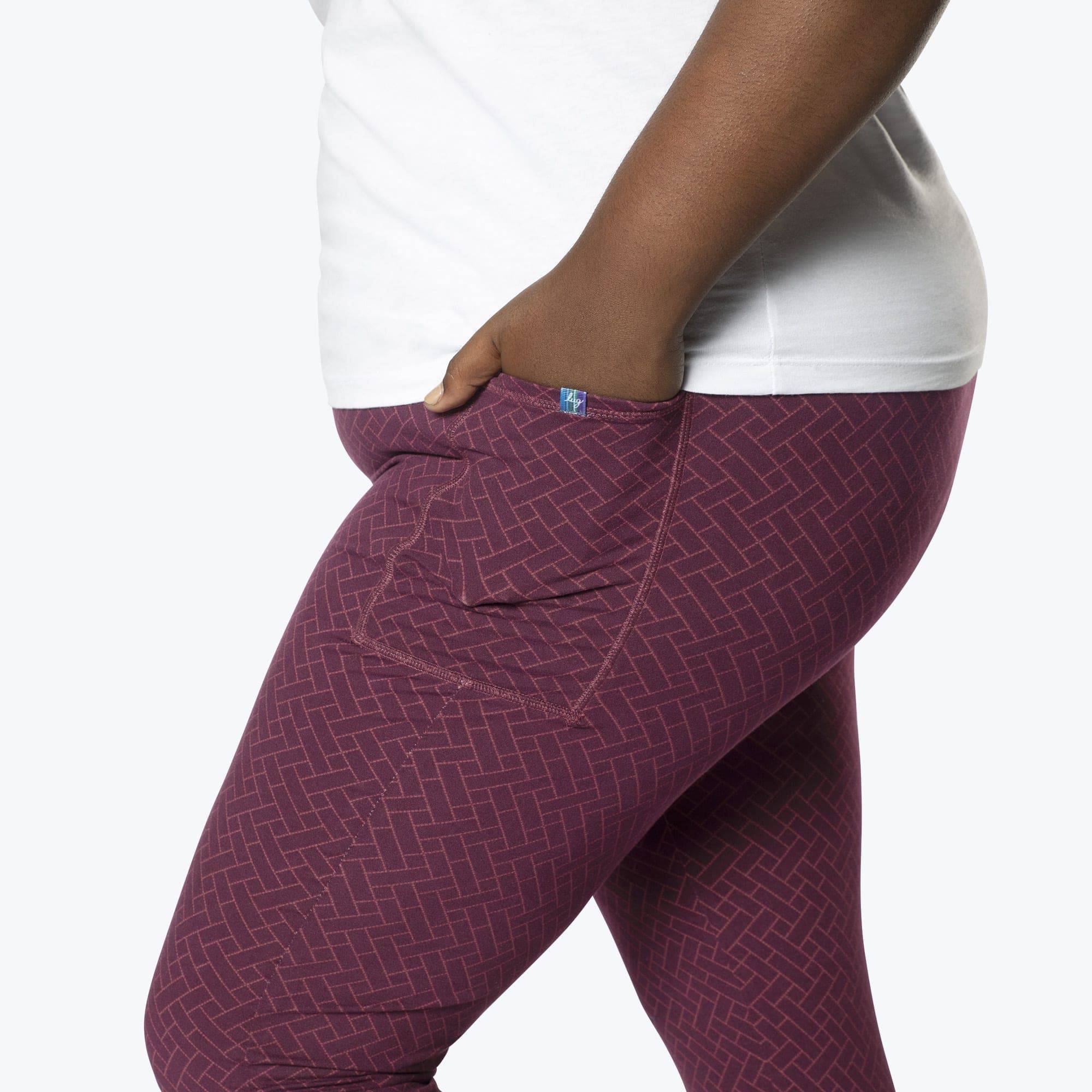 Lugging Ankle Leggings - Solids - WINE RED - Lugging_WineRed_XL_04