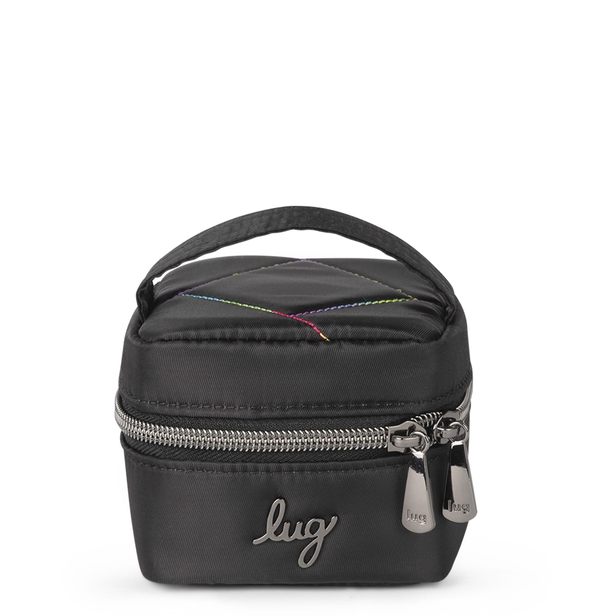 Swizzle Mini Jewelry Case - BLACK RAINBOW STITCH - MiniSwizzle_BlackRainbowStitch_01