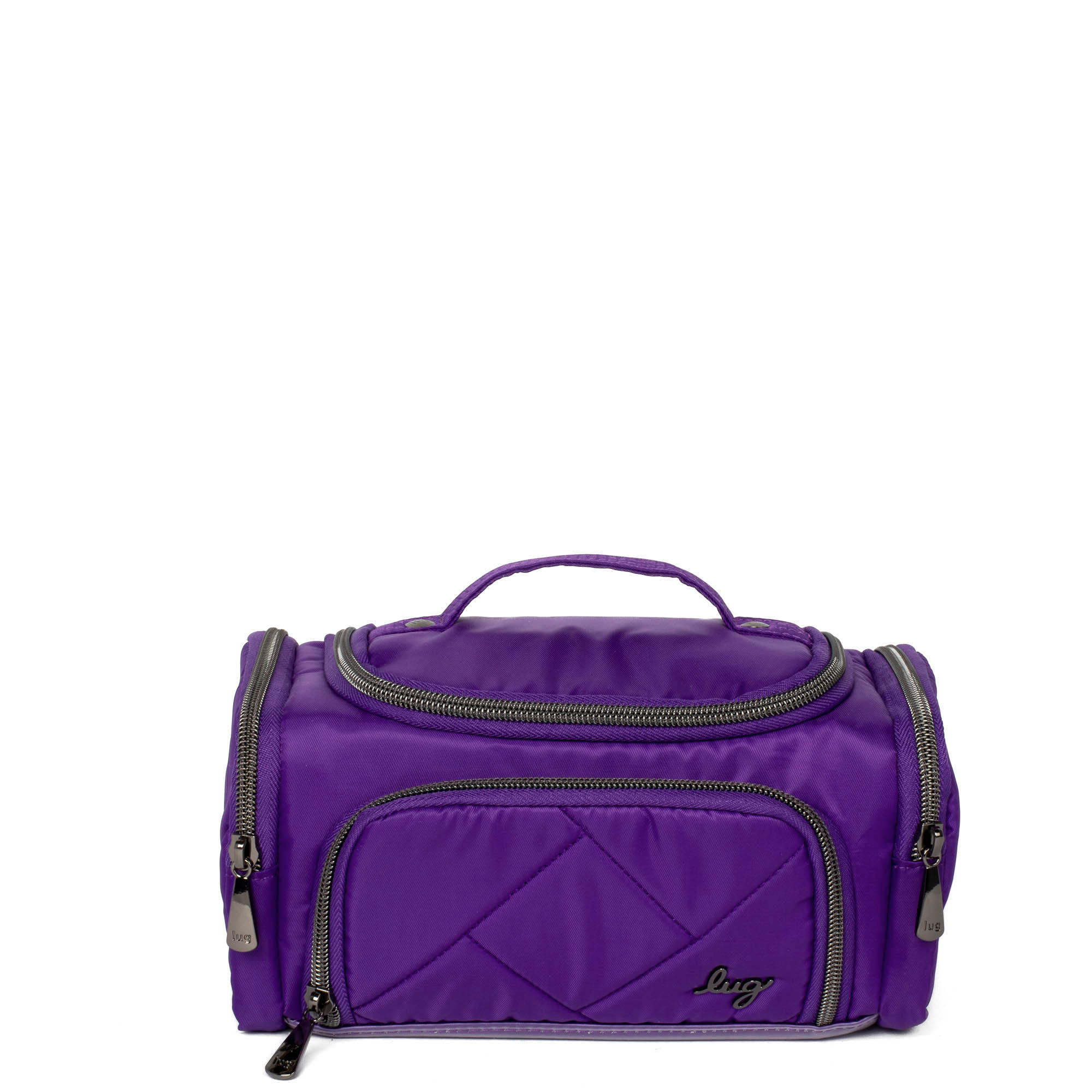 Trolley Mini Cosmetic Case - BLACK ABSTRACT FERNS - MiniTrolleySE_GrapePurple_01