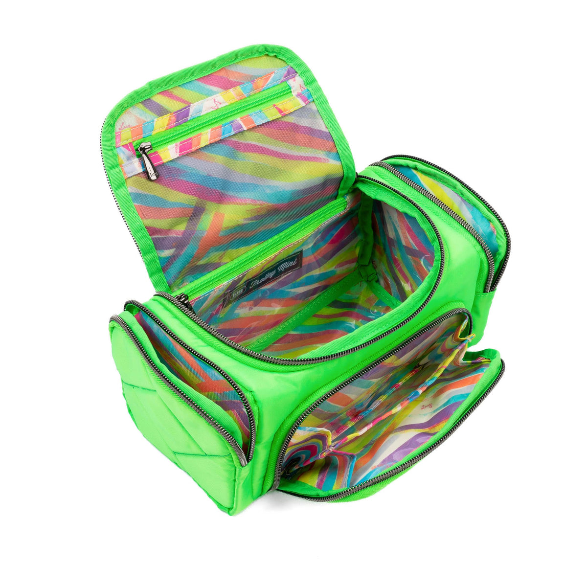 Trolley Mini Cosmetic Case - BLACK ABSTRACT FERNS - MiniTrolleySE_Lime_05