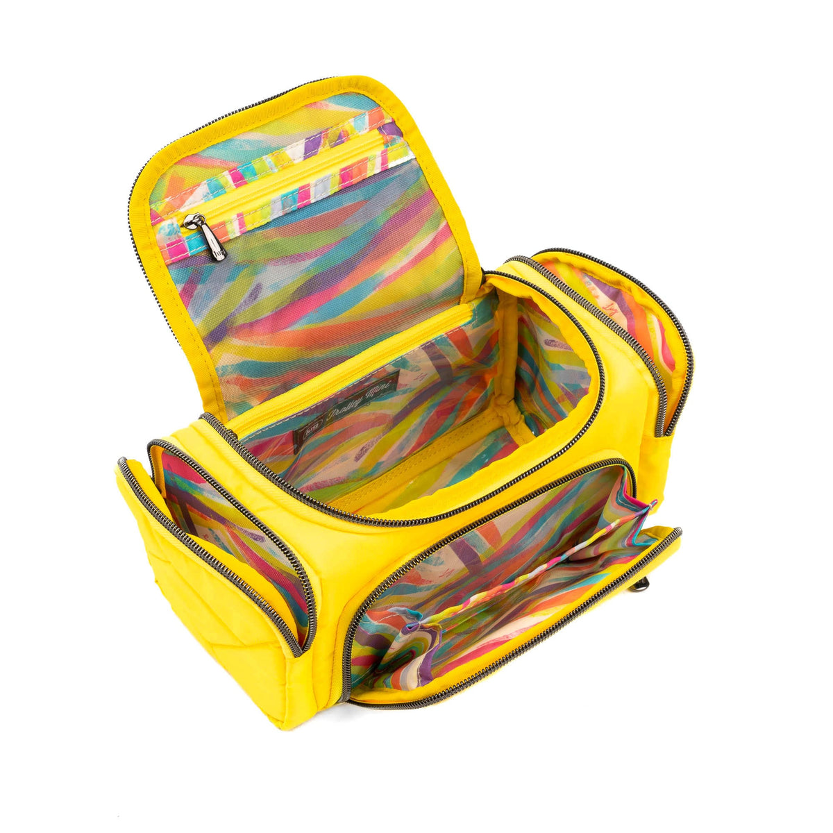 Trolley Mini Cosmetic Case - BLACK ABSTRACT FERNS - MiniTrolleySE_Yellow_05