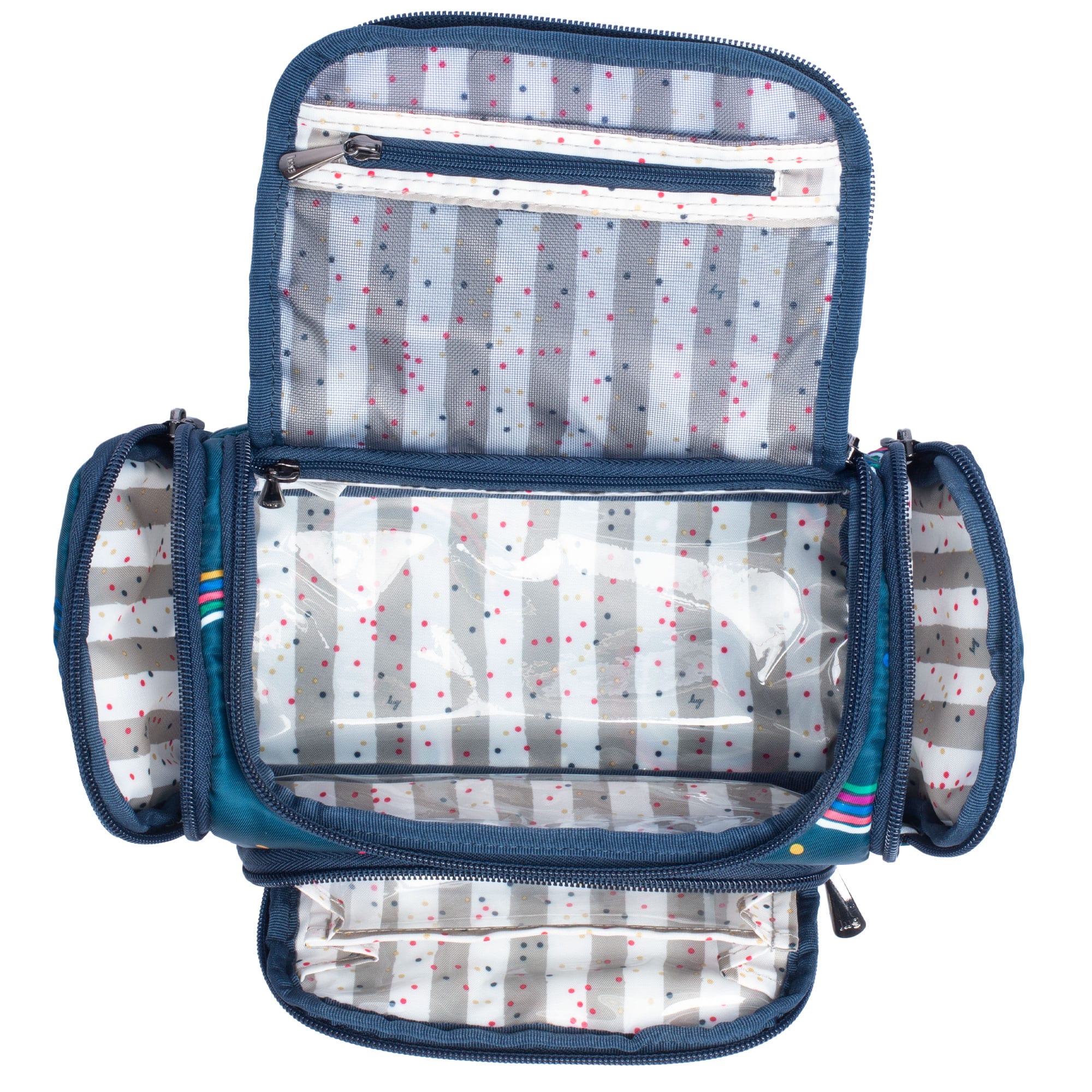 Trolley Mini Cosmetic Case - RAINBOW NAVY - MiniTrolley_RainbowNavy_05