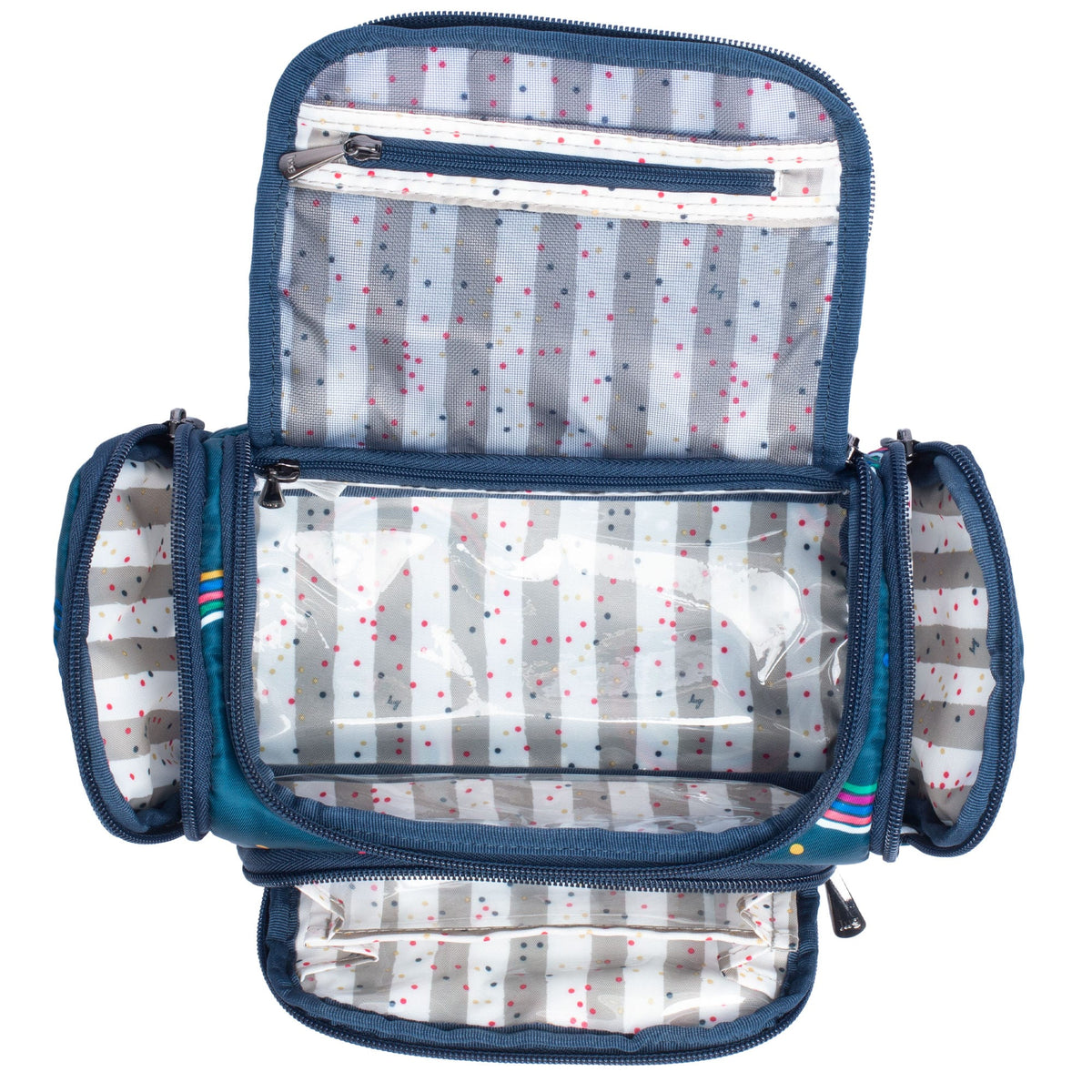 Trolley Mini Cosmetic Case - RAINBOW NAVY - MiniTrolley_RainbowNavy_05