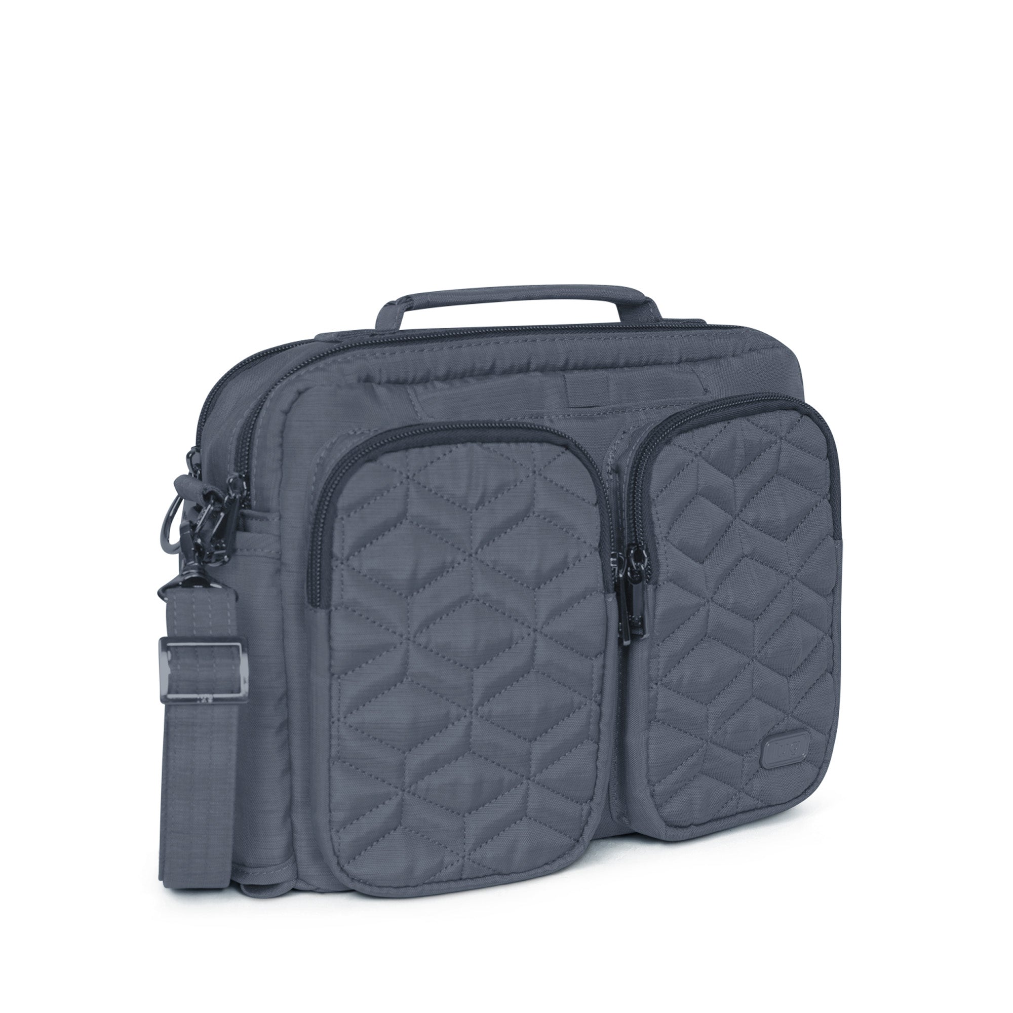 Navigator Crossbody Bag - BRUSHED GREY LOVE STRIPE BLACK - Navigator_BrushedGrey_02_8f2459f2-b76d-407c-b935-34311cc87d5f