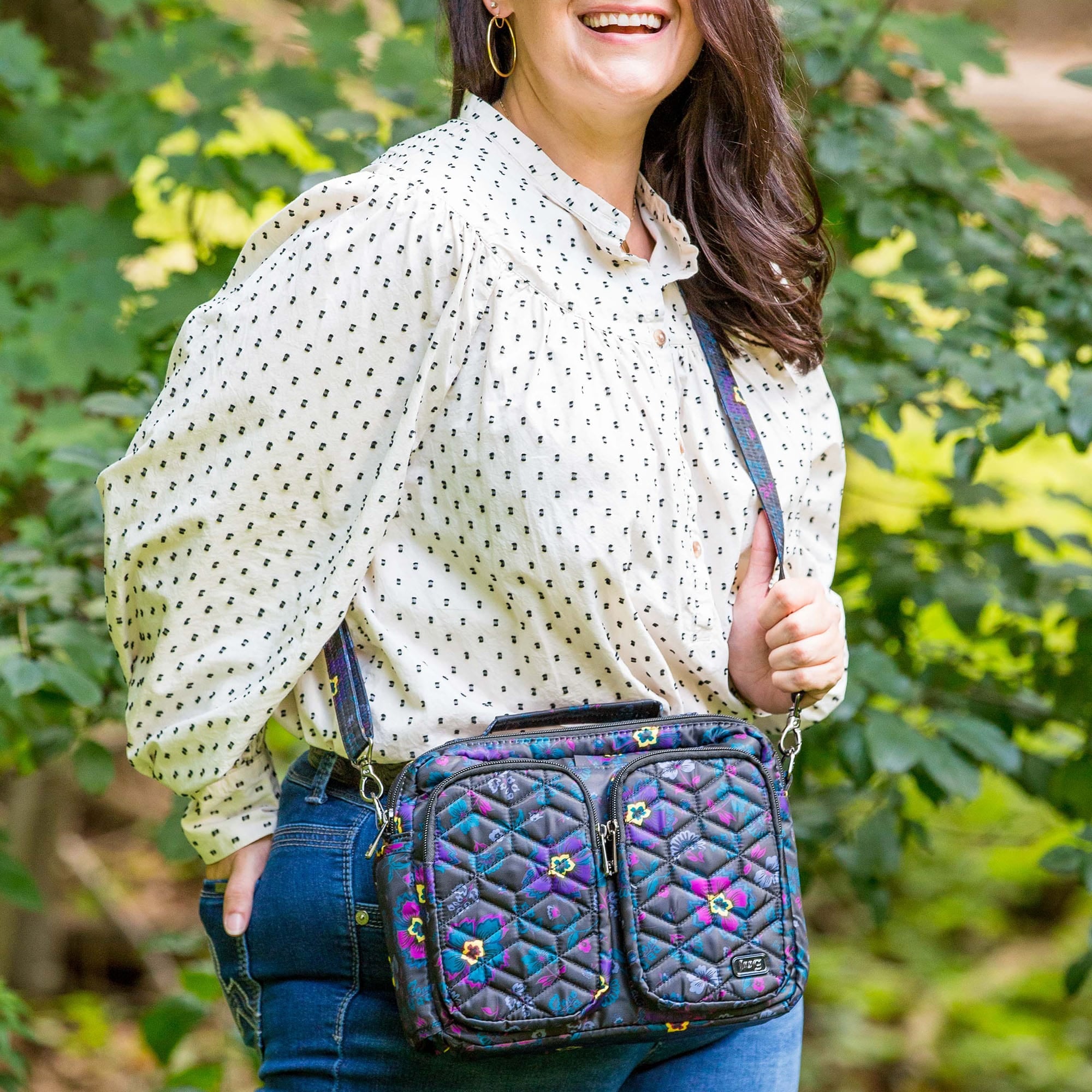 Navigator Crossbody Bag - BOHO FLORAL BLACK - Navigator_Lifestyle_02