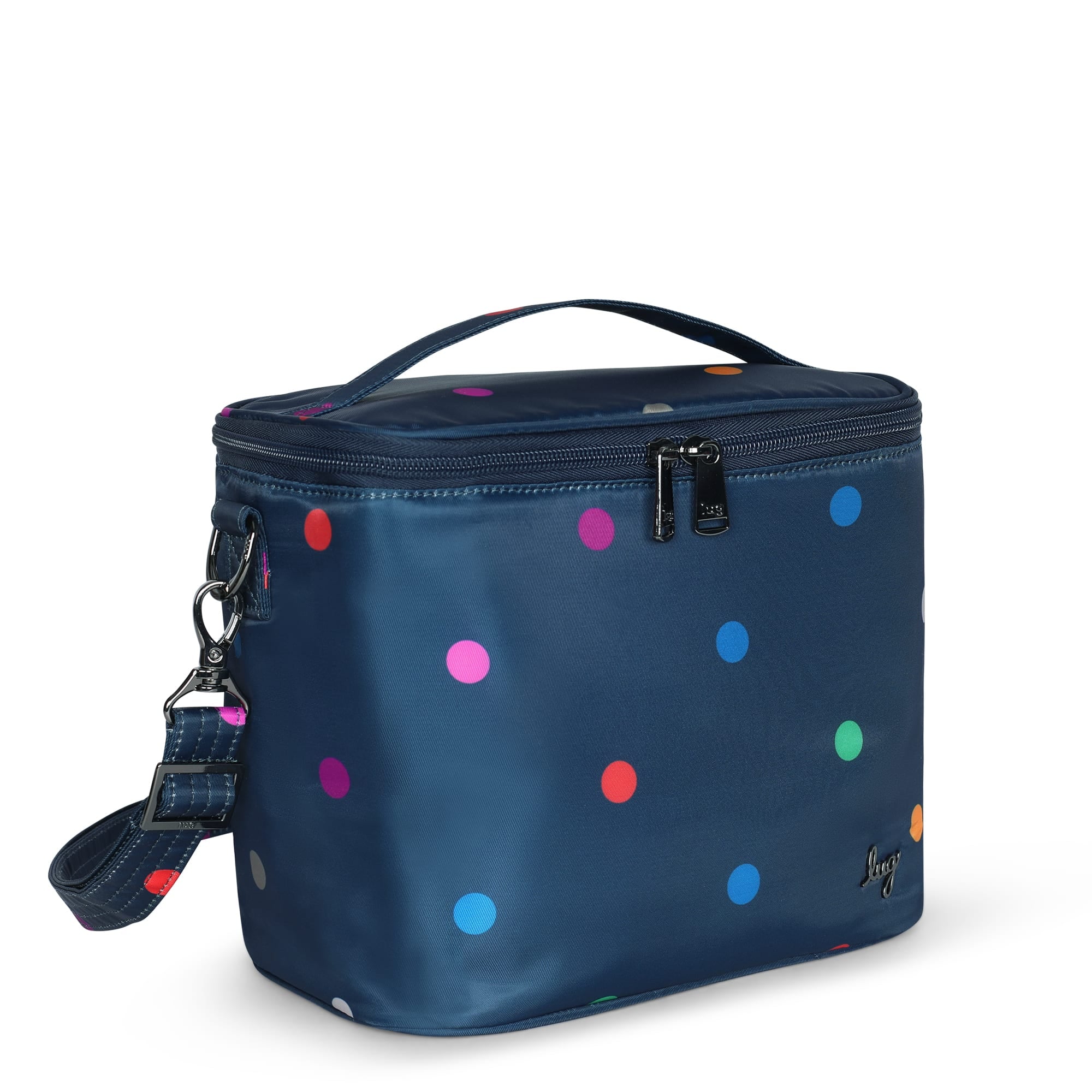 Nibble Convertible Lunch Tote Bag - MULTI DOTS NAVY - Nibble_BlueDot_02
