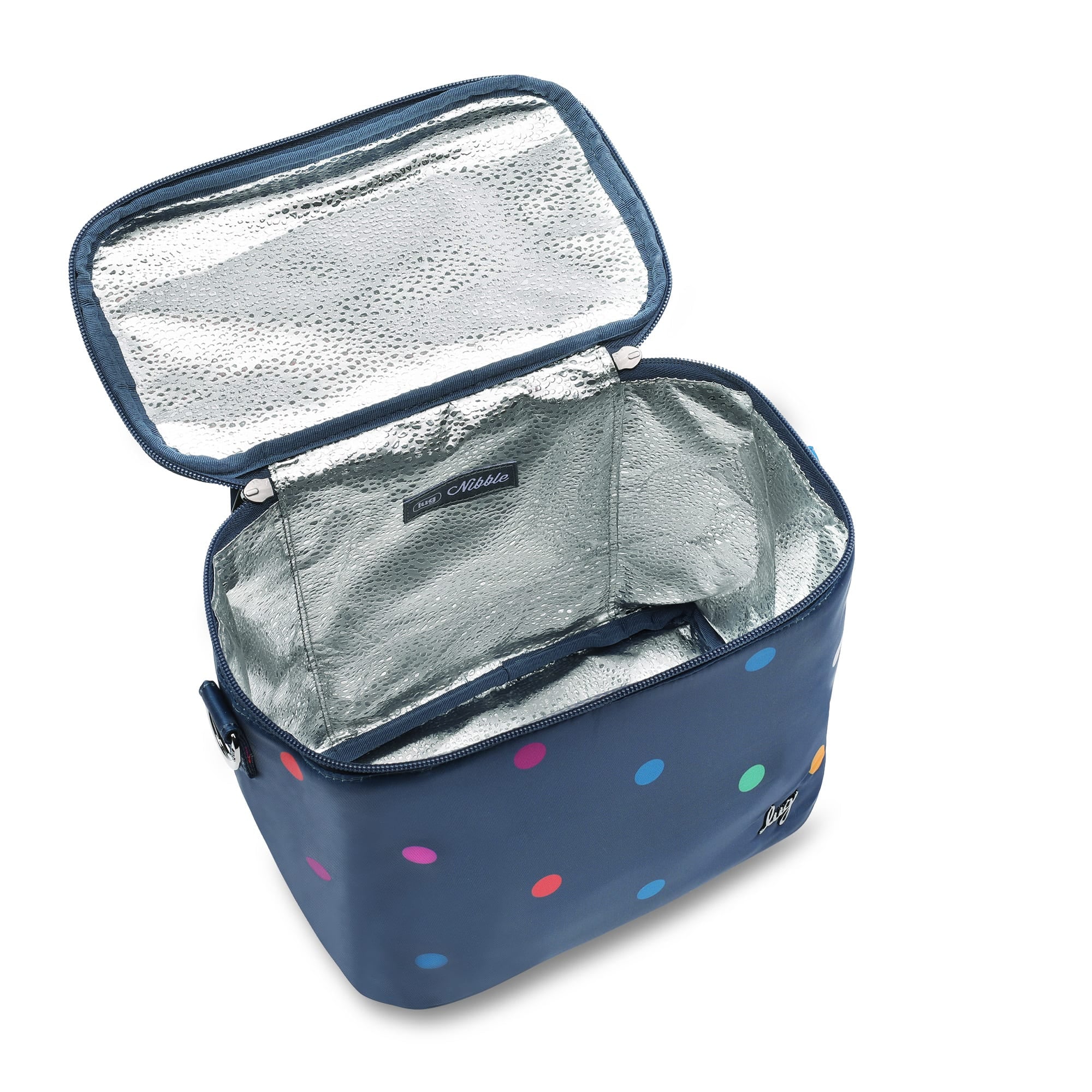 Nibble Convertible Lunch Tote Bag - MULTI DOTS NAVY - Nibble_BlueDot_05