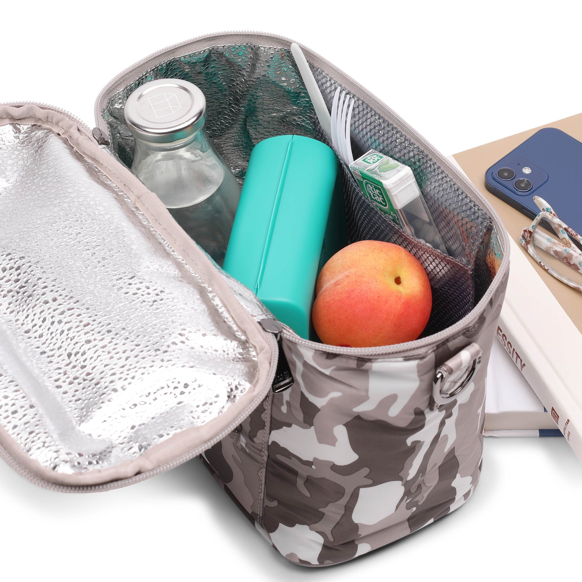 Nibble Convertible Lunch Tote Bag - CAMO TAUPE - Nibble_Lifestyle_02