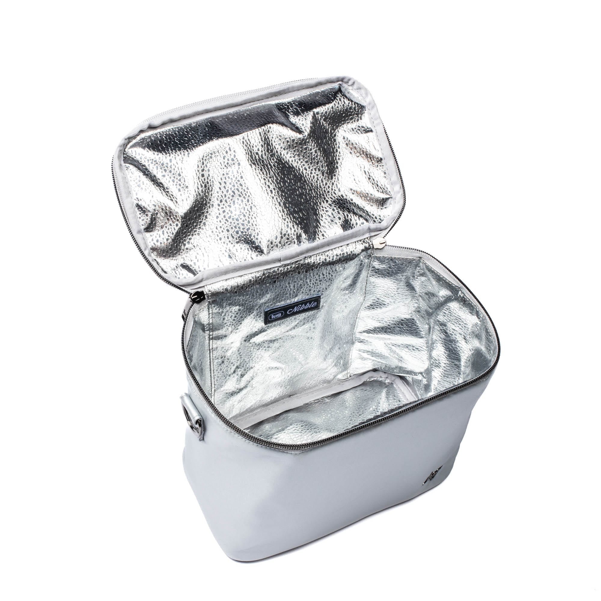 Nibble Convertible Lunch Tote Bag - METALLIC SILVER - Nibble_MetallicSilver_05