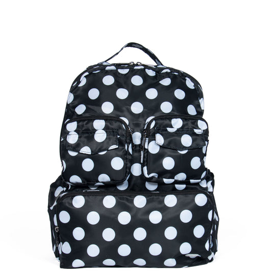 Puddle Jumper Packable Backpack - BLACK LARGE DOT - PJPackableBackpack_BlackLargeDot_01