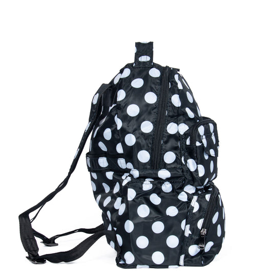 Puddle Jumper Packable Backpack - BLACK LARGE DOT - PJPackableBackpack_BlackLargeDot_03