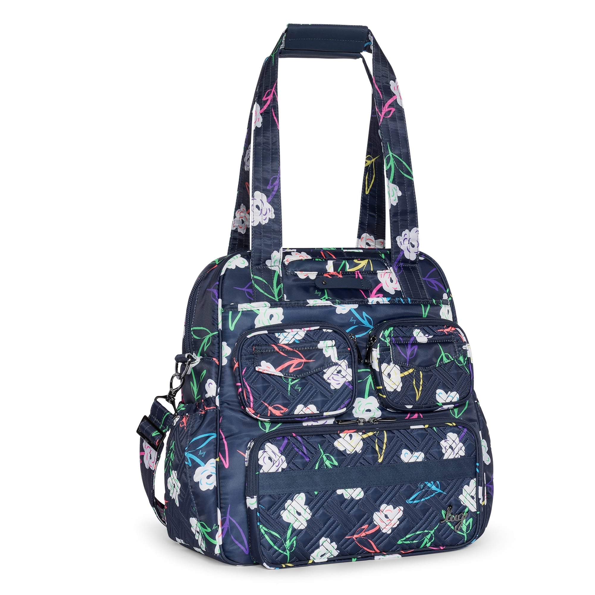 Puddle Jumper LE Convertible Tote Bag - BRIGHT FLORAL - PUDDLEJUMPERLE-CHARMBAR_BrightFloral_02